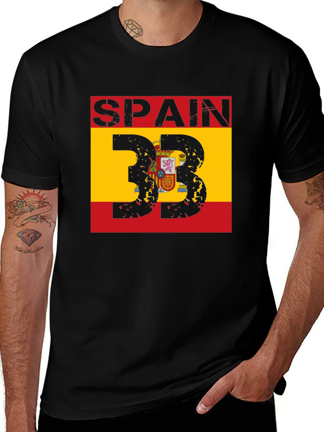 Spain Flag T-Shirt - Distressed Style