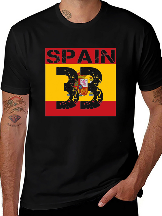 Spain Flag T-Shirt - Distressed Style