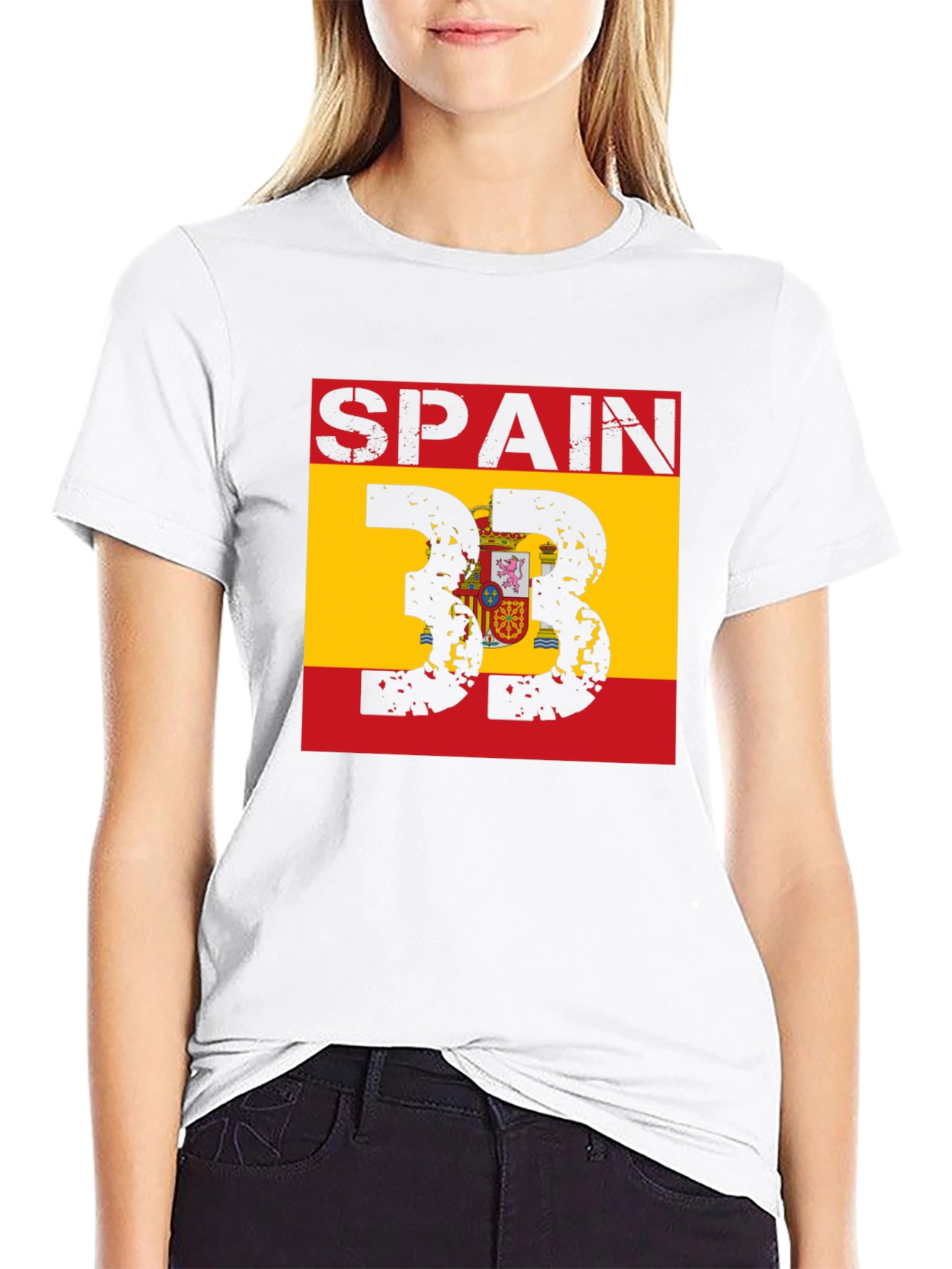 Spain Flag T-Shirt - Distressed Style