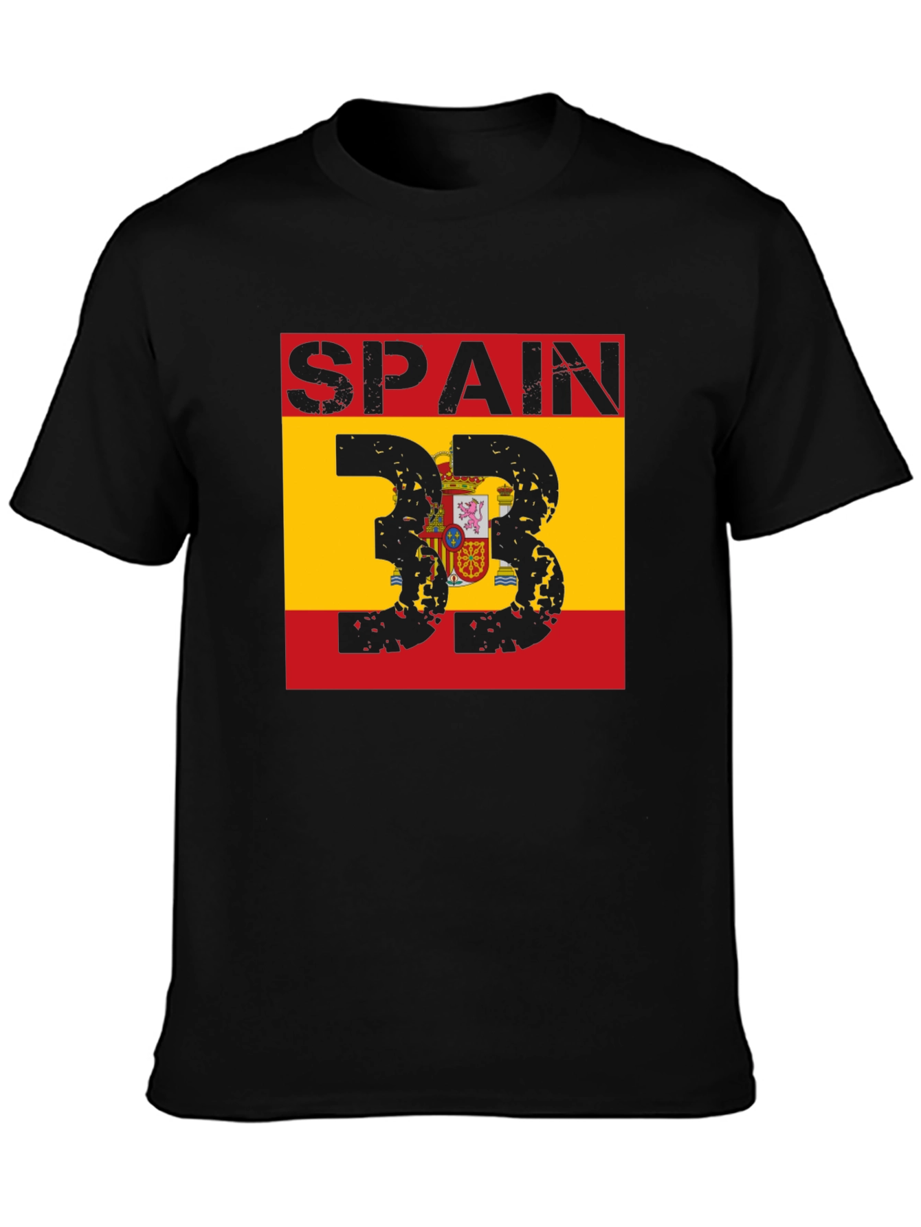 Spain Flag T-Shirt - Distressed Style