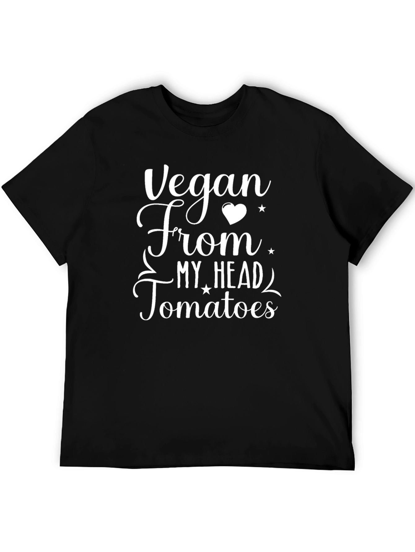 Vegan From My Head Tomatoes Black T-Shirt