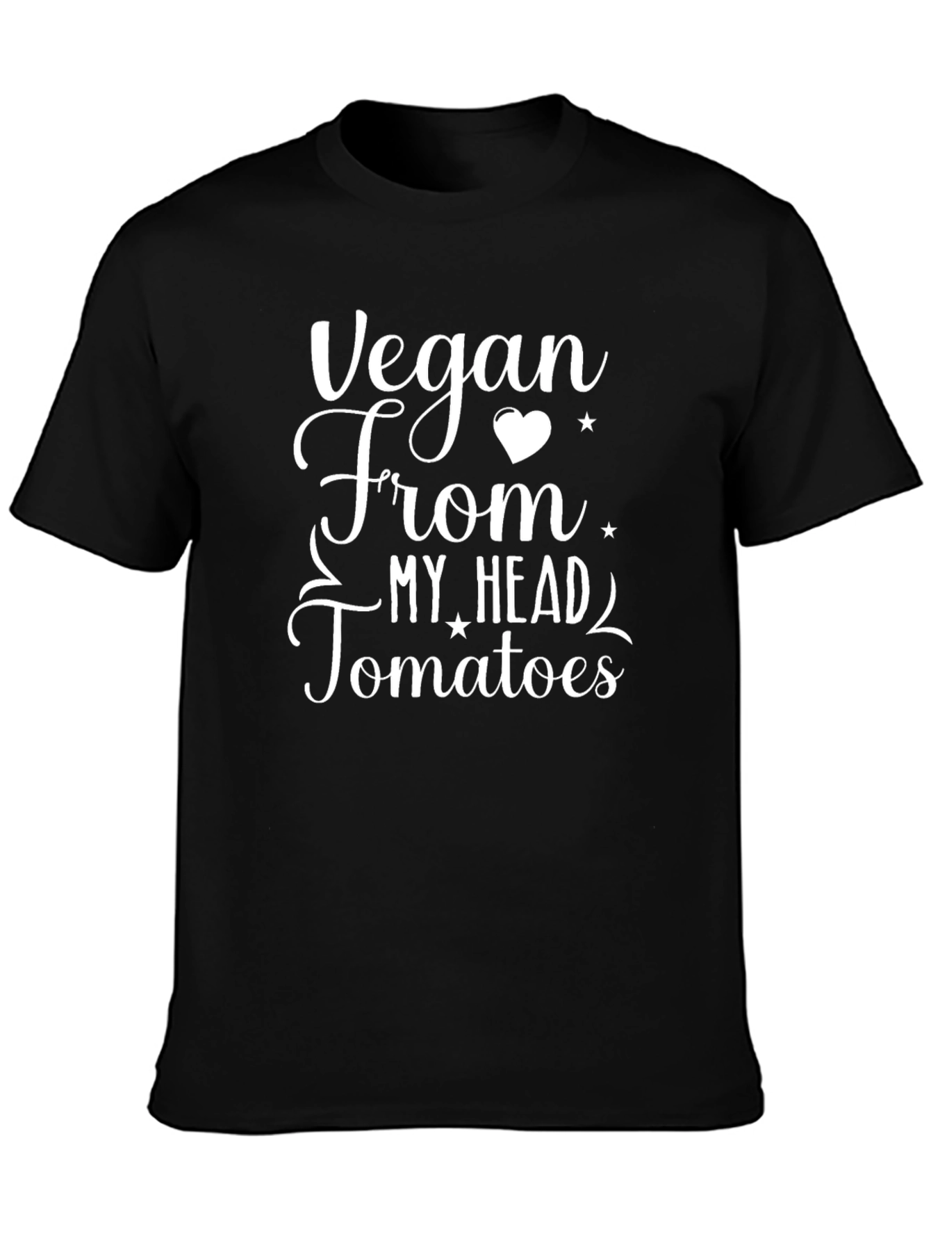 Vegan From My Head Tomatoes Black T-Shirt