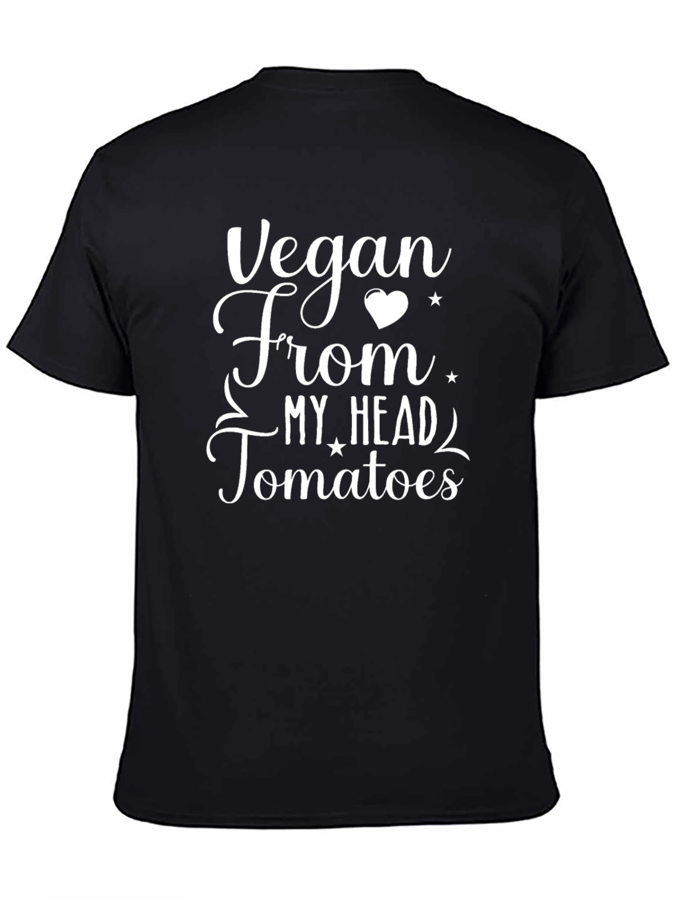 Vegan From My Head Tomatoes Black T-Shirt