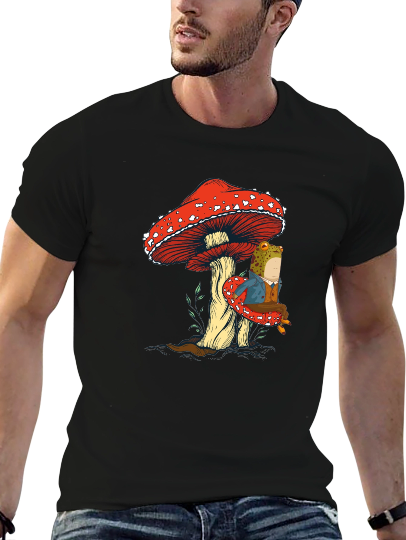 Frog on Mushroom Graphic Tee