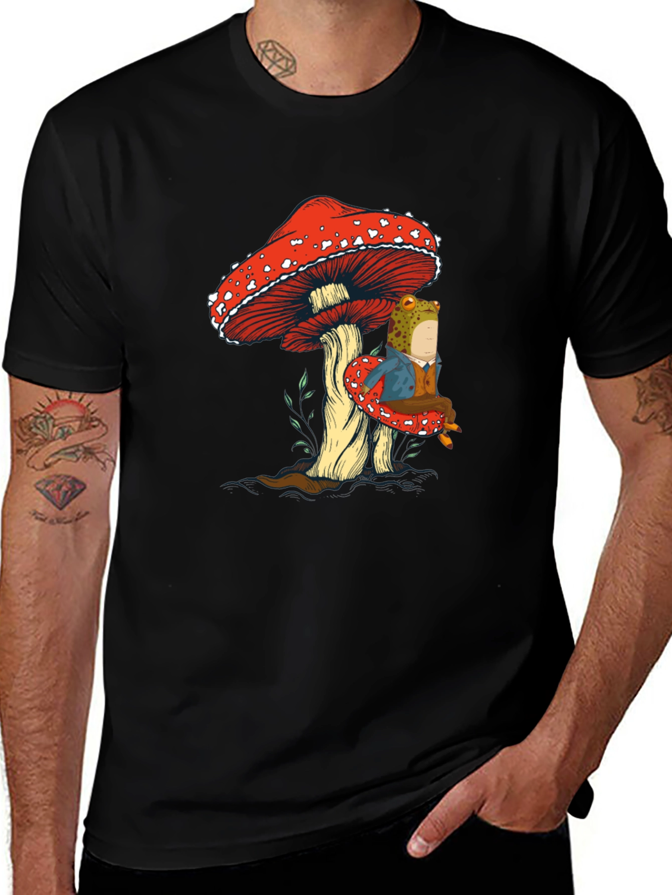 Frog on Mushroom Graphic Tee