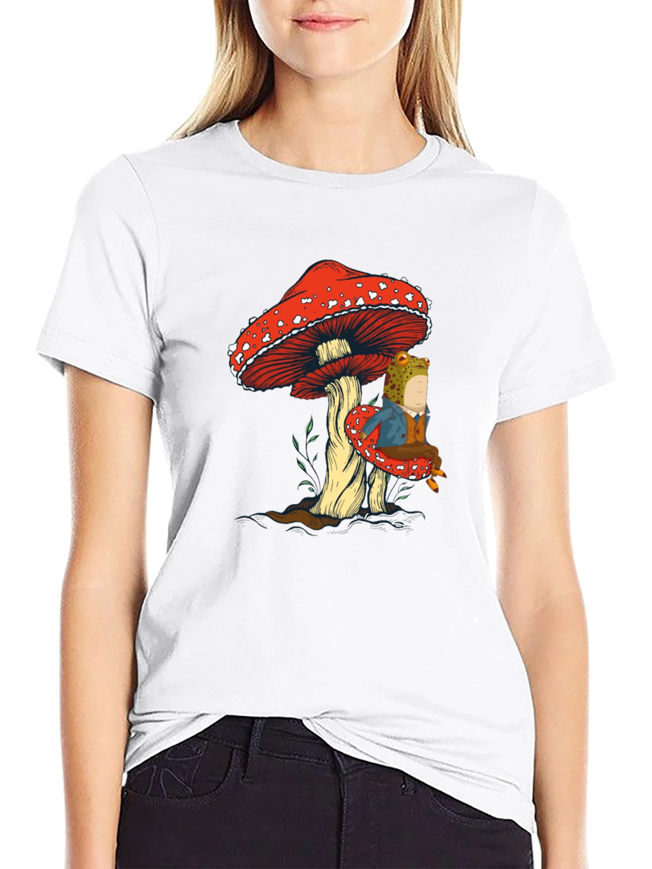 Frog on Mushroom Graphic Tee