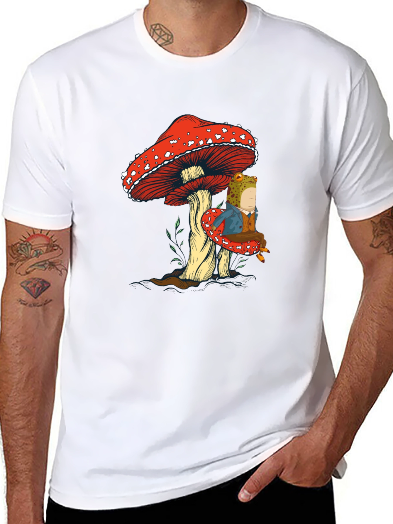 Frog on Mushroom Graphic Tee