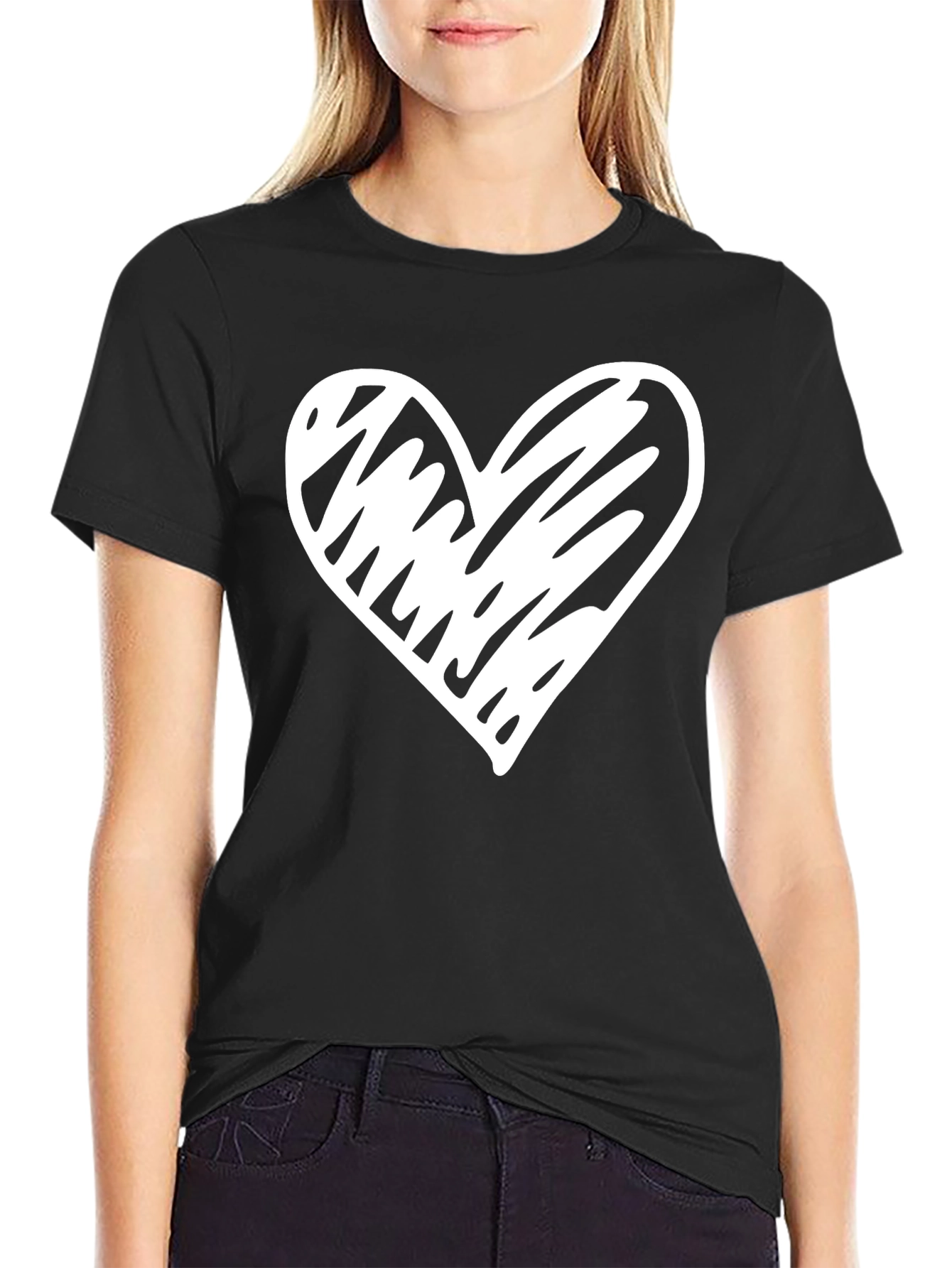 Heart Graphic Black T-Shirt