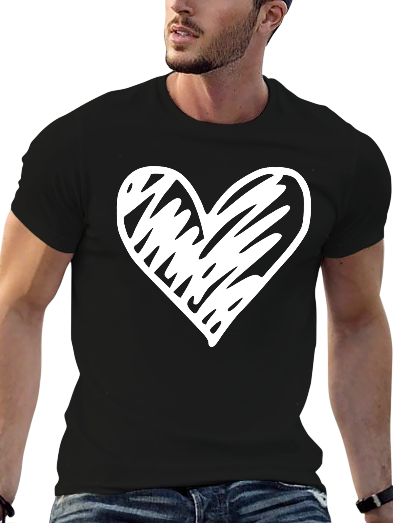 Heart Graphic Black T-Shirt