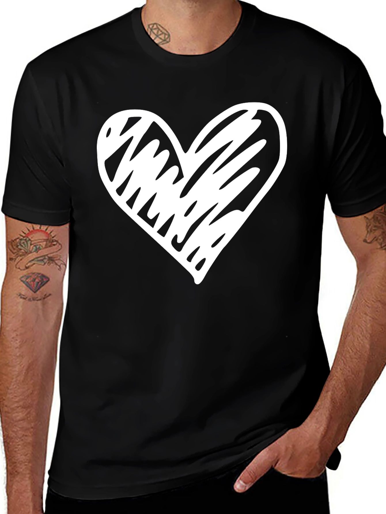 Heart Graphic Black T-Shirt