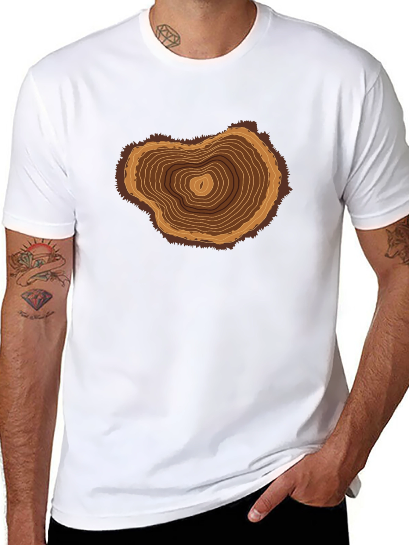 Tree Ring Graphic T-Shirt - Nature Inspired Tee