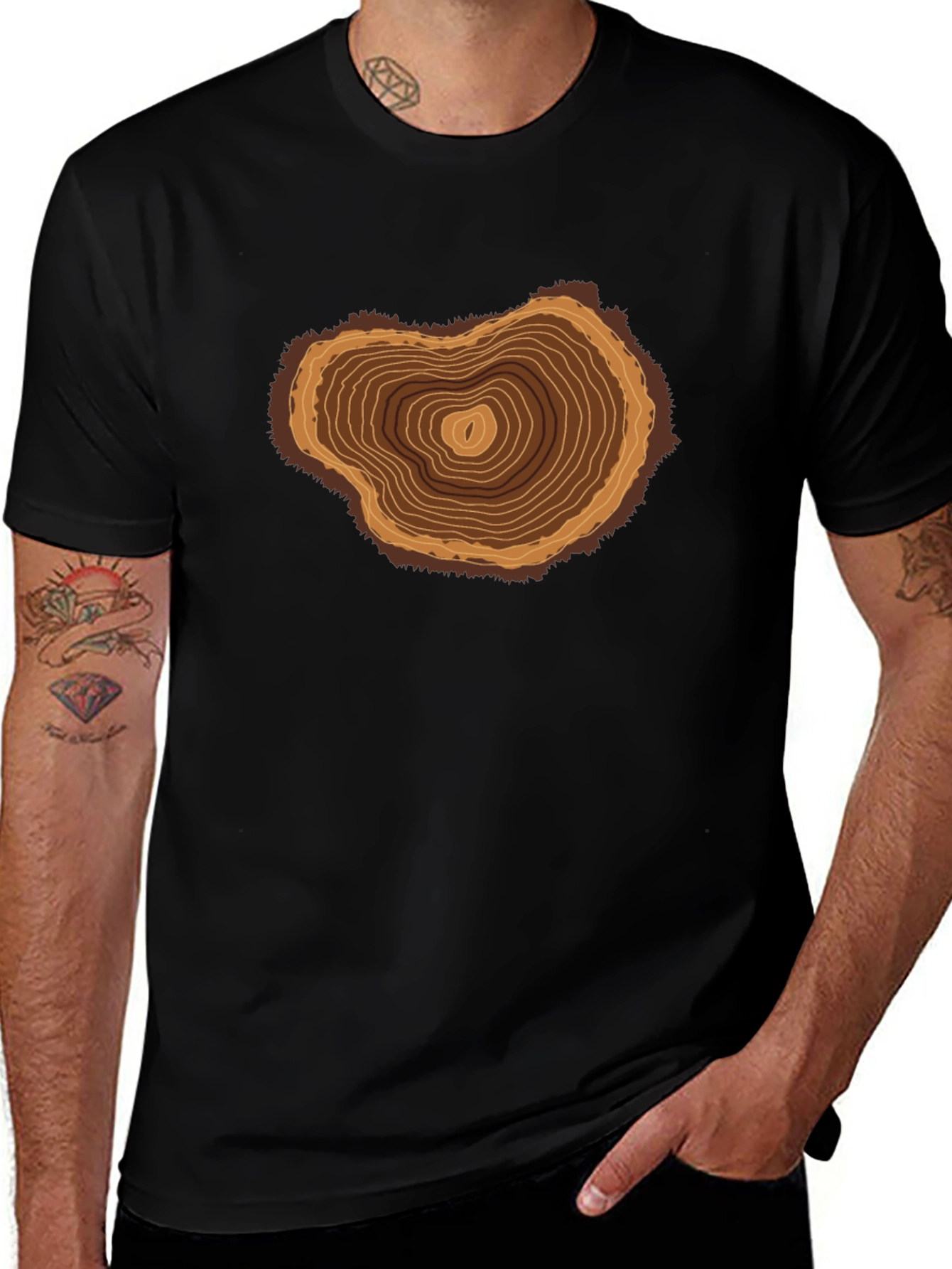 Tree Ring Graphic T-Shirt - Nature Inspired Tee