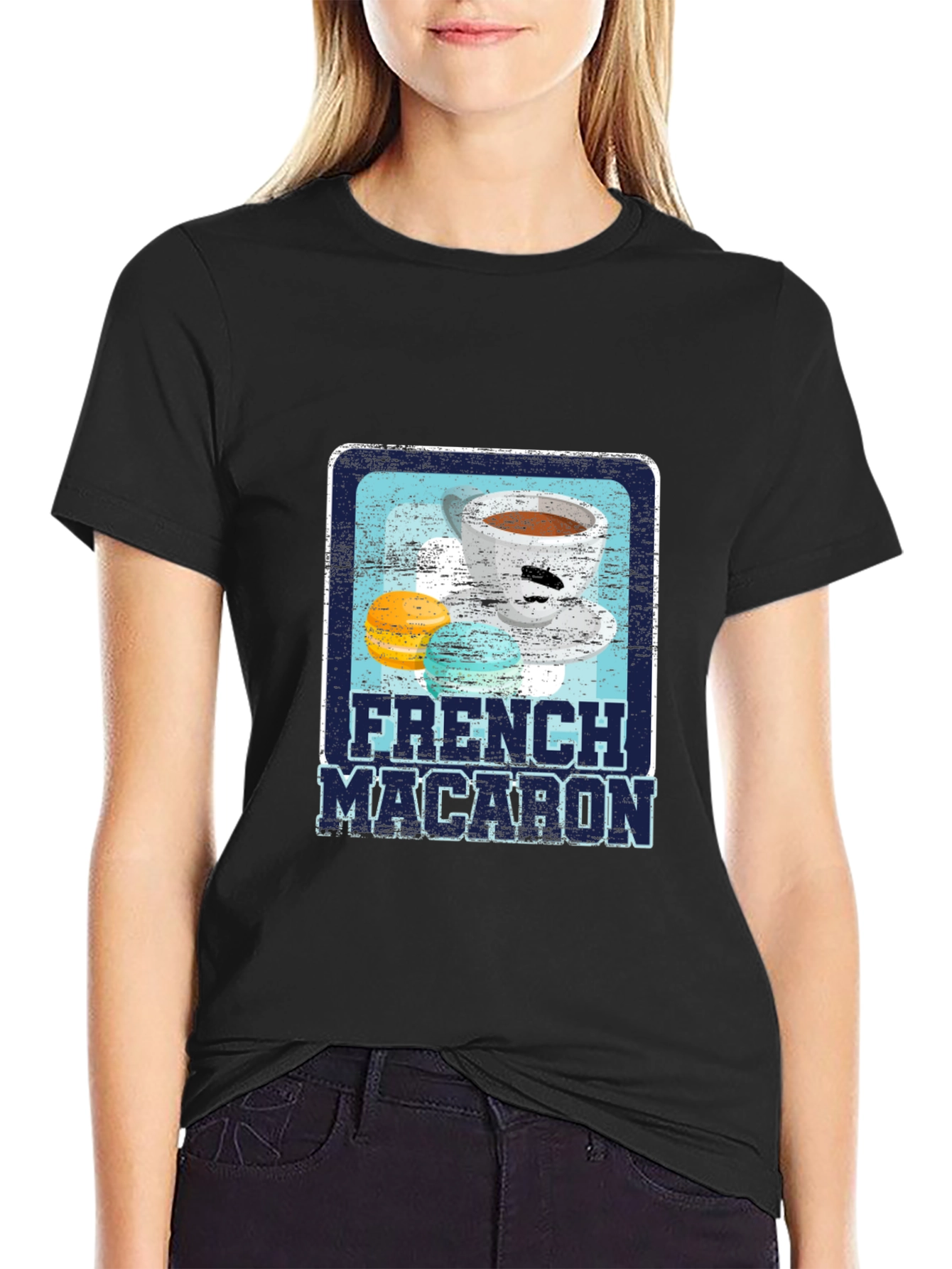 French Macaron Graphic Tee - Coffee Lovers Shirt