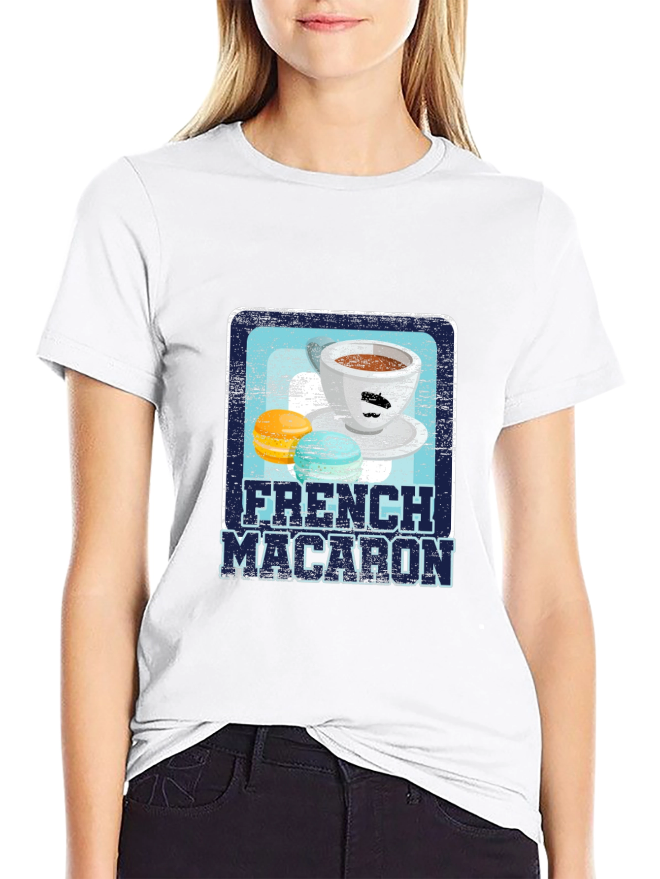 French Macaron Graphic Tee - Coffee Lovers Shirt