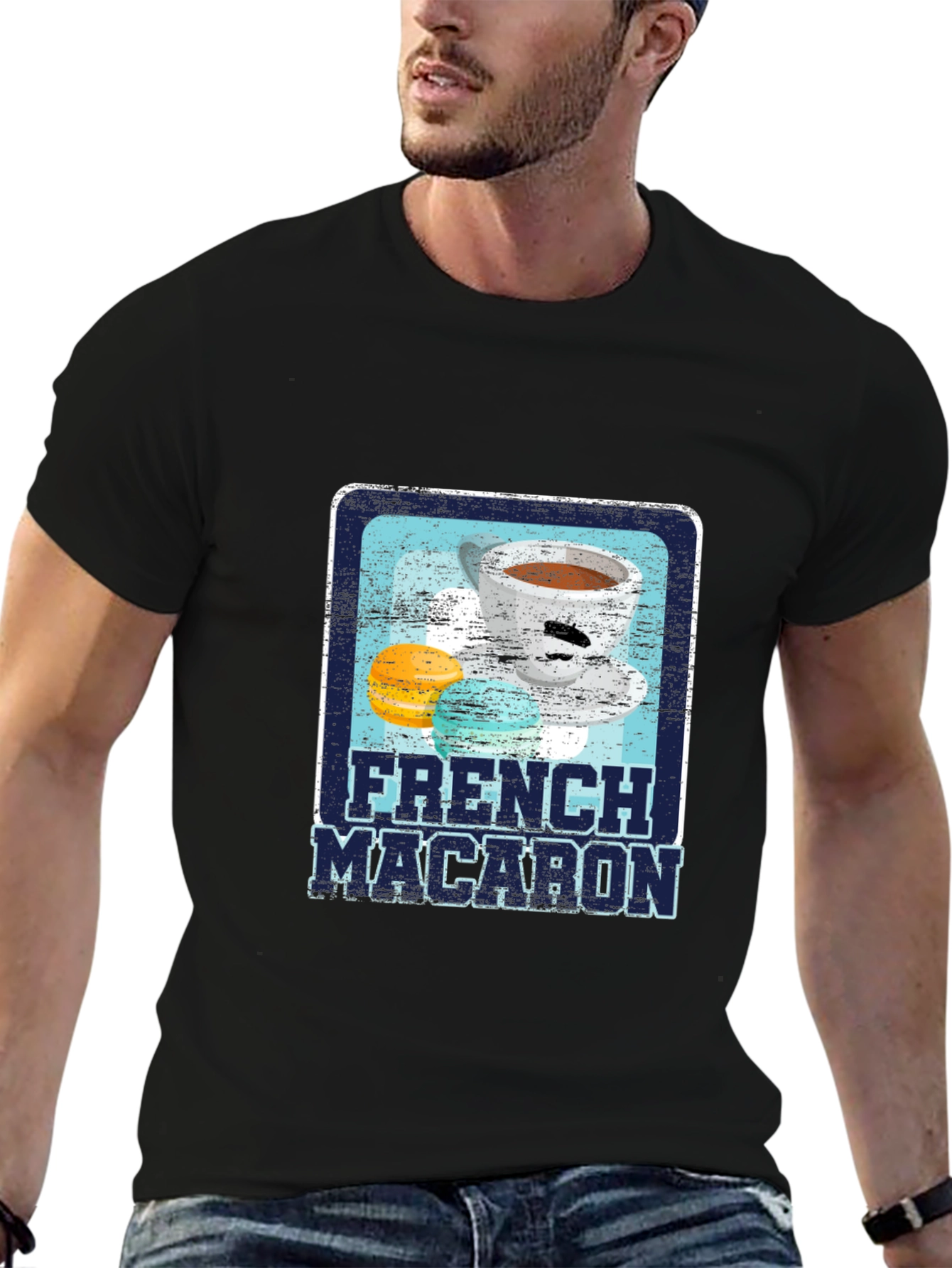 French Macaron Graphic Tee - Coffee Lovers Shirt