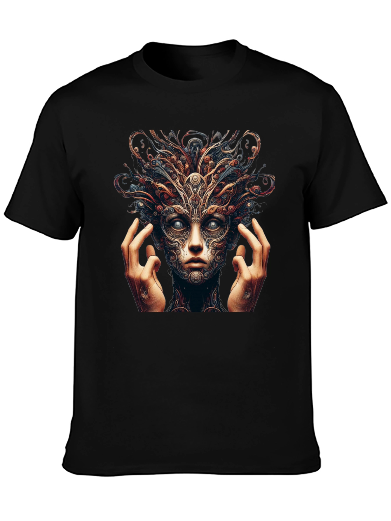 Mystic Face Graphic Black T-Shirt
