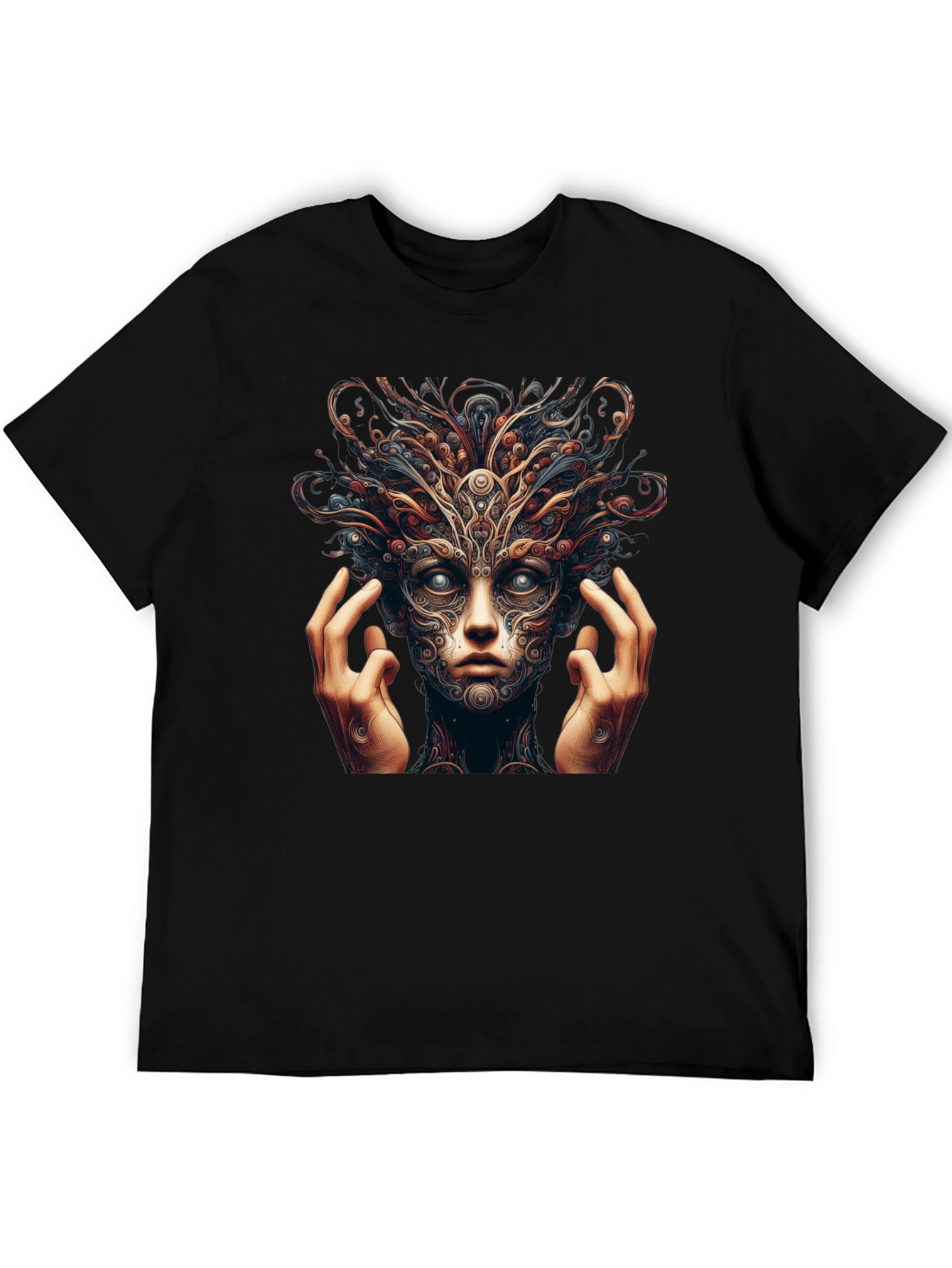 Mystic Face Graphic Black T-Shirt