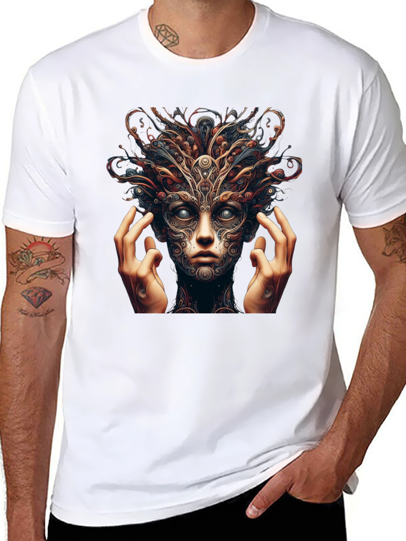 Mystic Face Graphic Black T-Shirt