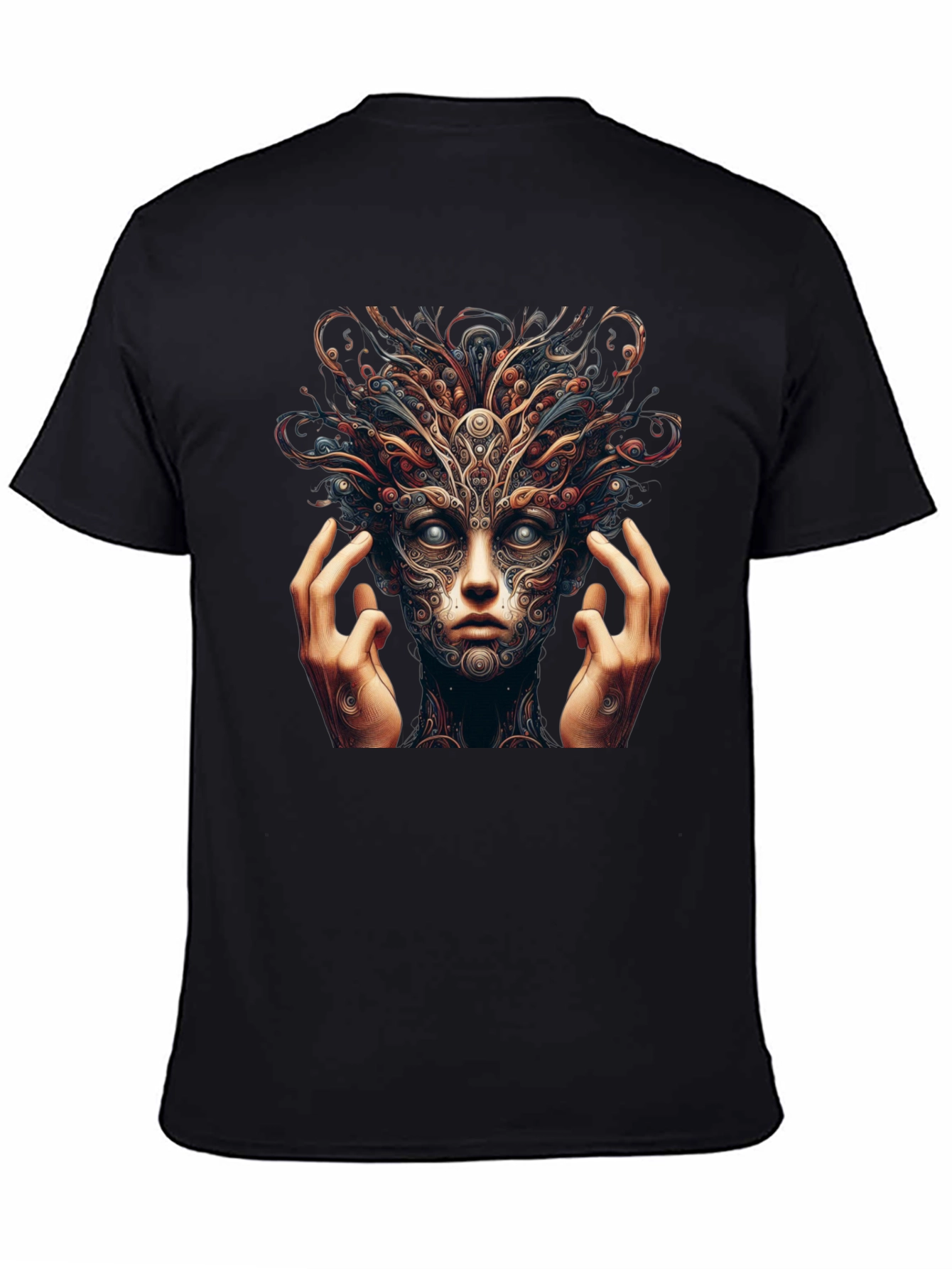 Mystic Face Graphic Black T-Shirt