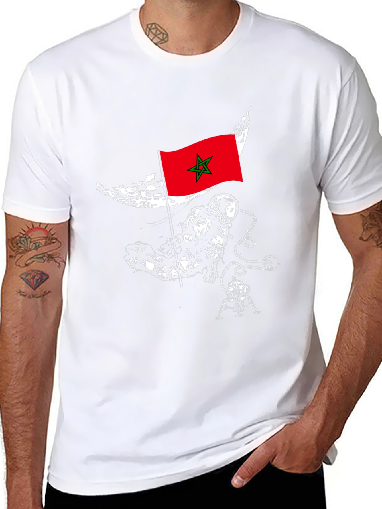 Morocco Astronaut T-Shirt - Space Exploration Tee