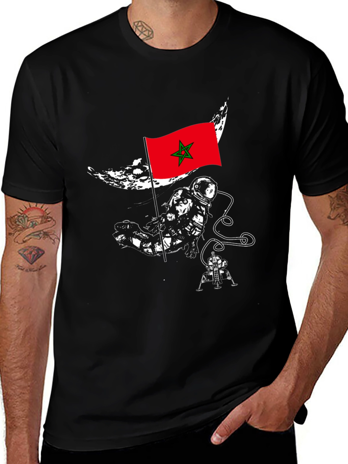 Morocco Astronaut T-Shirt - Space Exploration Tee