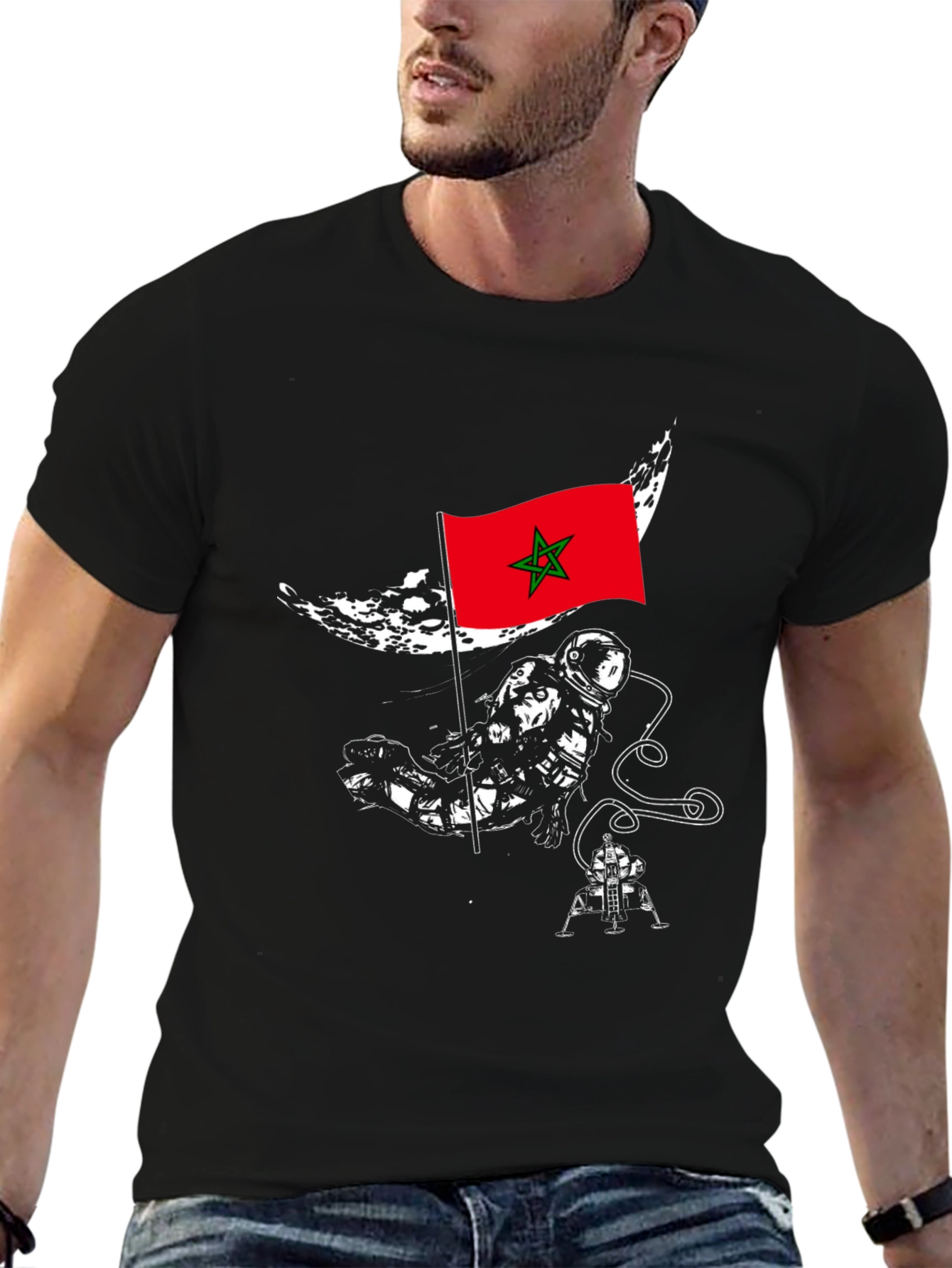 Morocco Astronaut T-Shirt - Space Exploration Tee