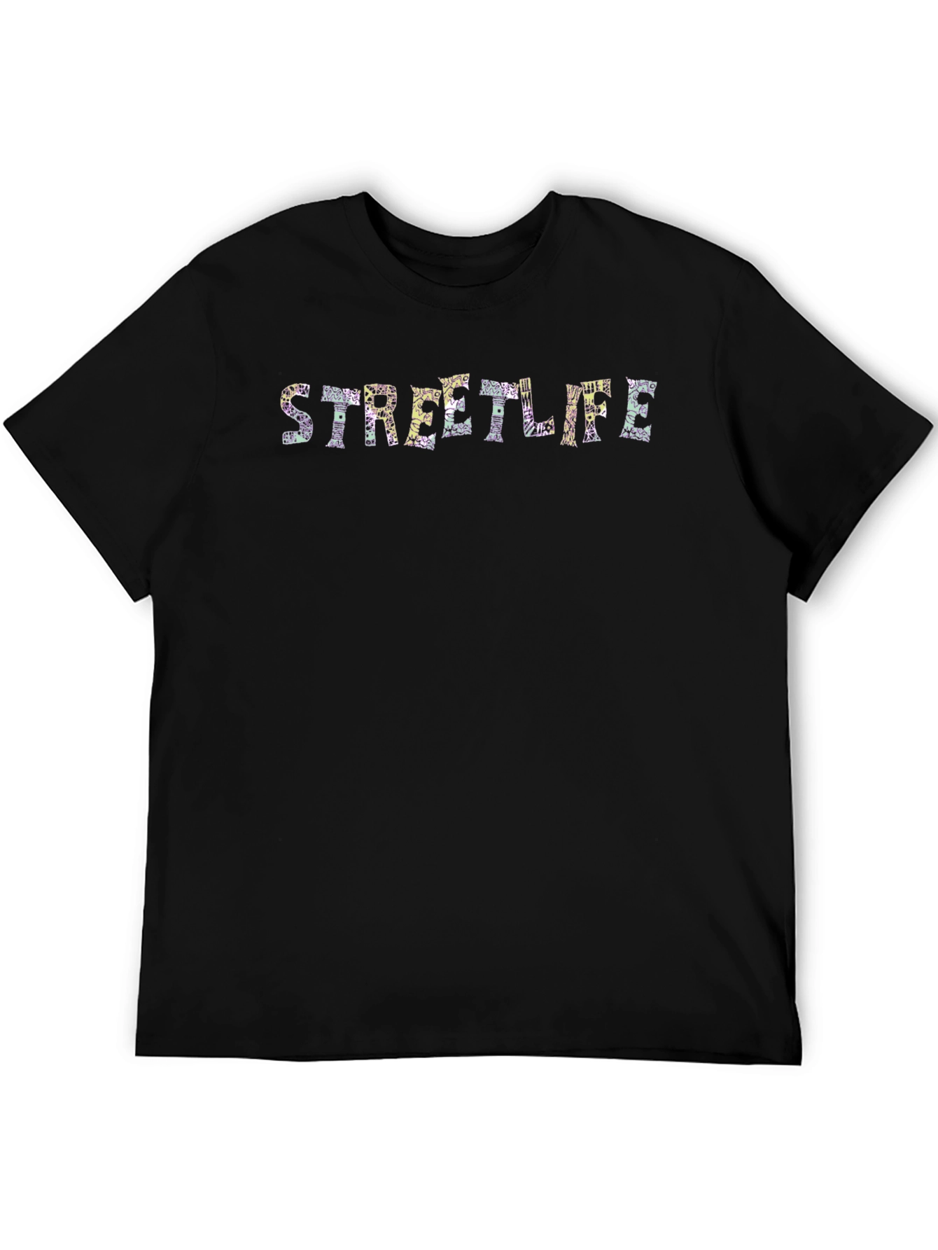 Streetlife Graphic Print Black T-Shirt