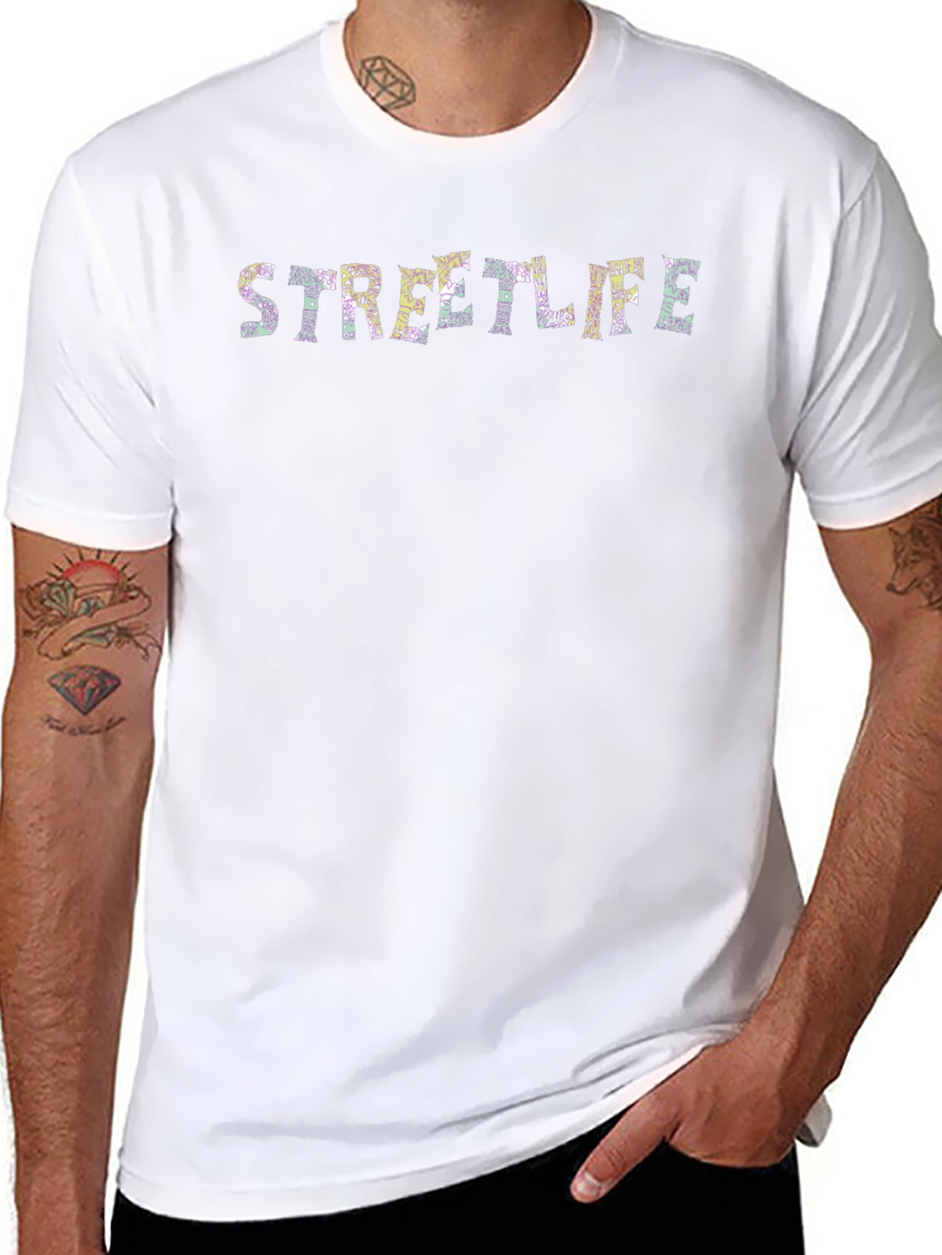 Streetlife Graphic Print Black T-Shirt