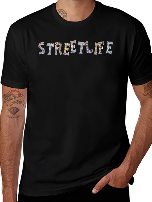 Streetlife Graphic Print Black T-Shirt