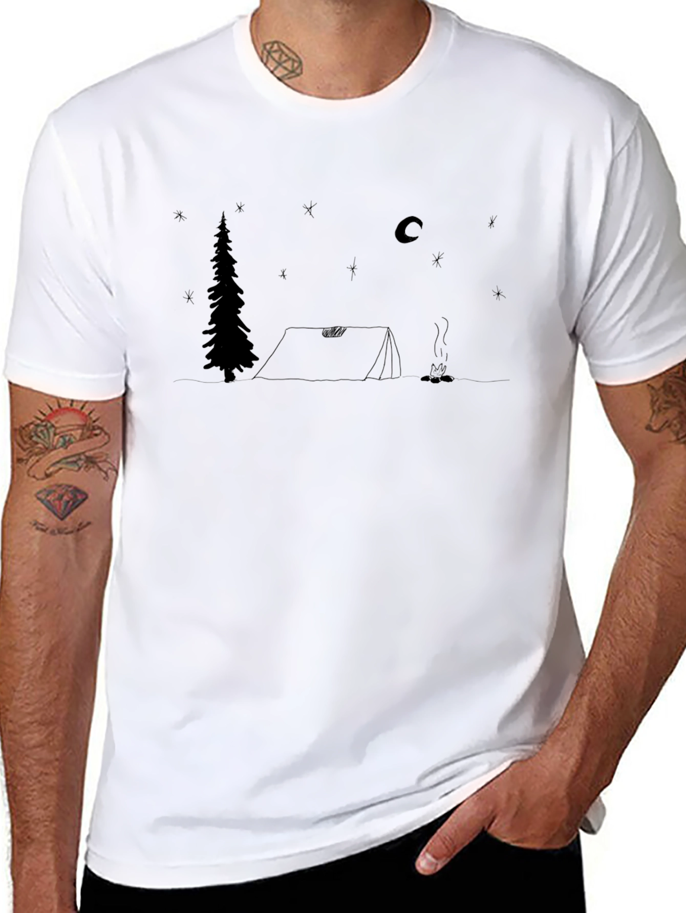 Camping Scene T-Shirt - Outdoors Adventure Tee
