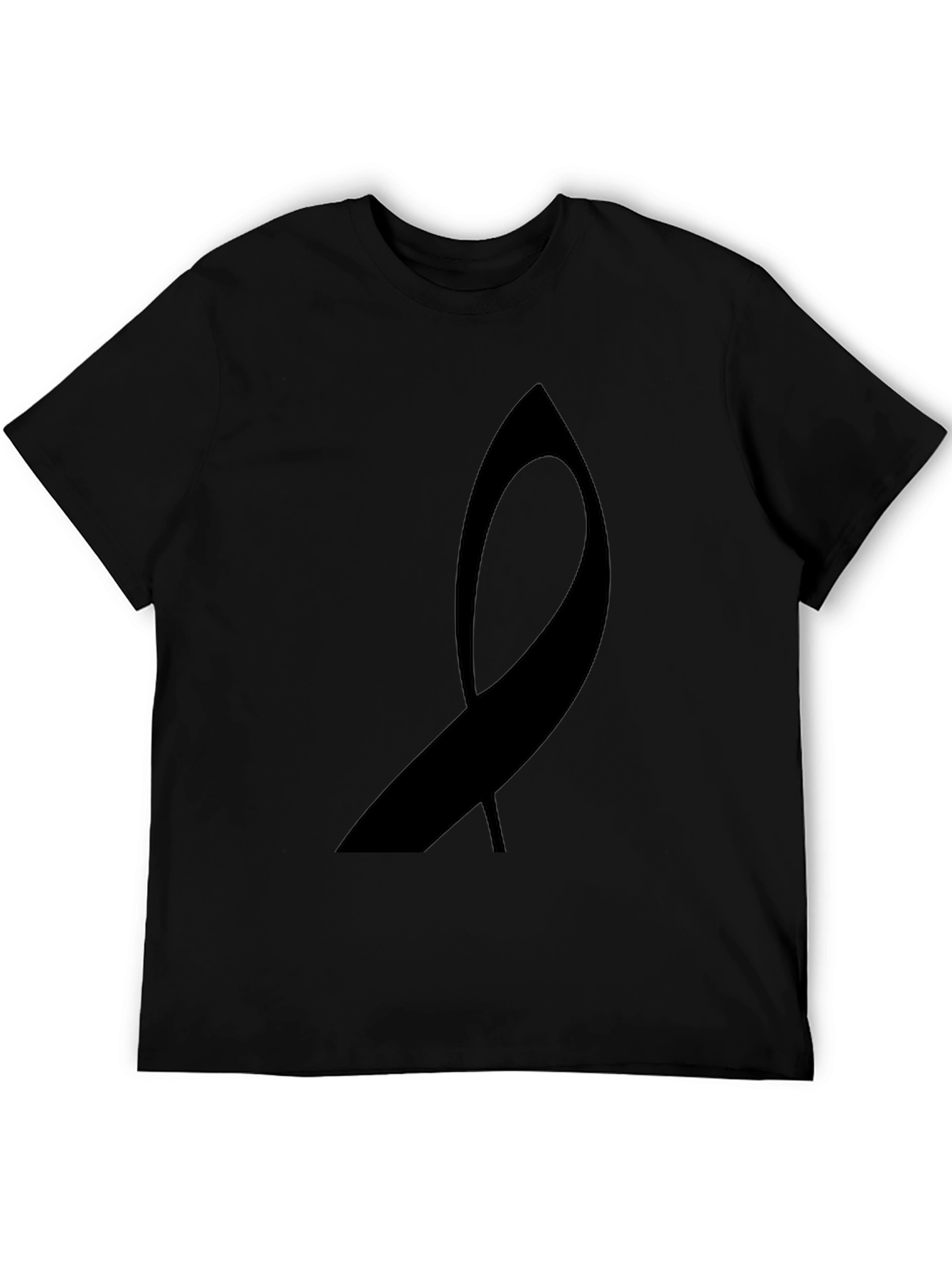 Black Awareness Ribbon Graphic Tee - Soft Cotton Blend