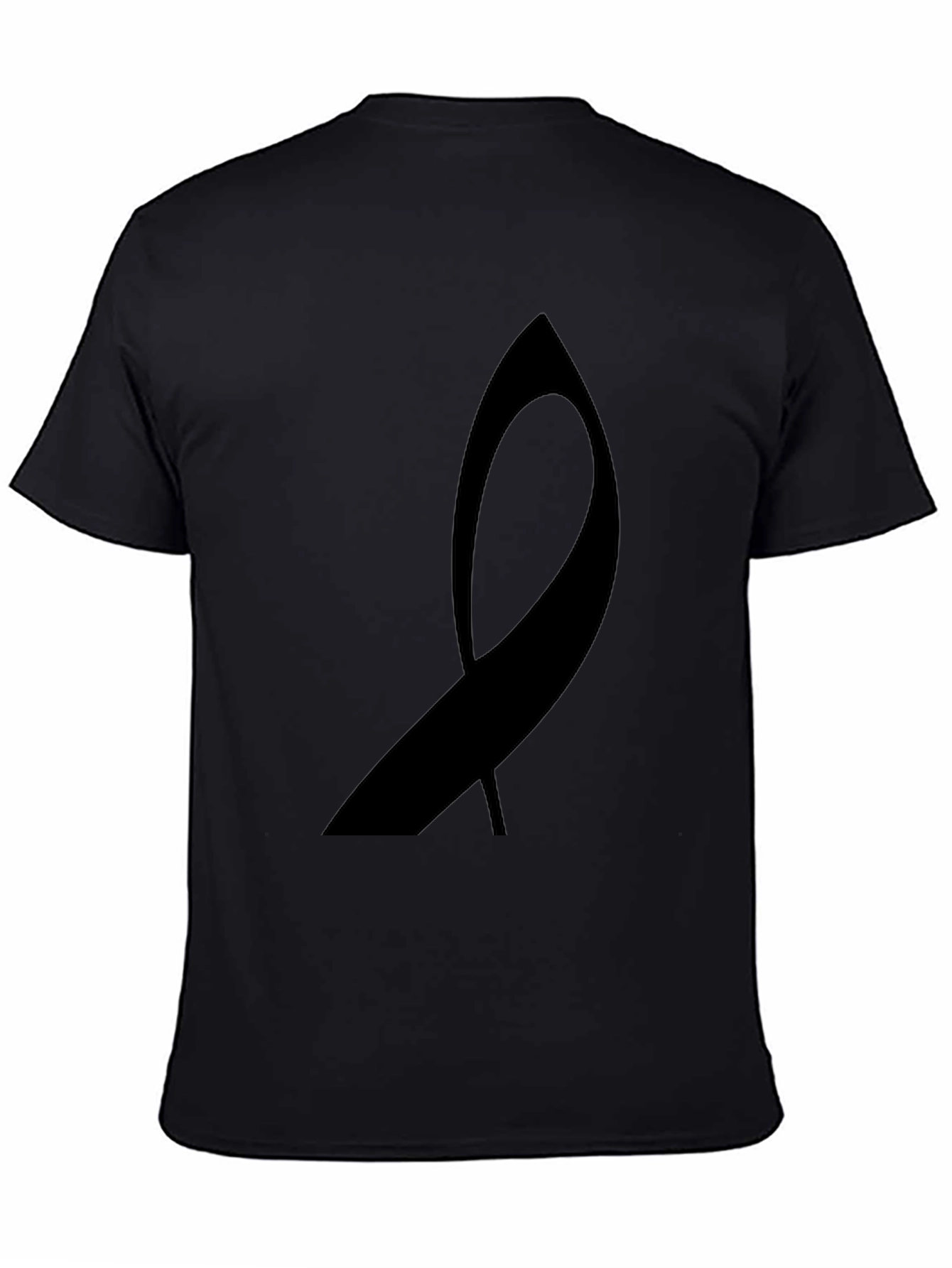 Black Awareness Ribbon Graphic Tee - Soft Cotton Blend