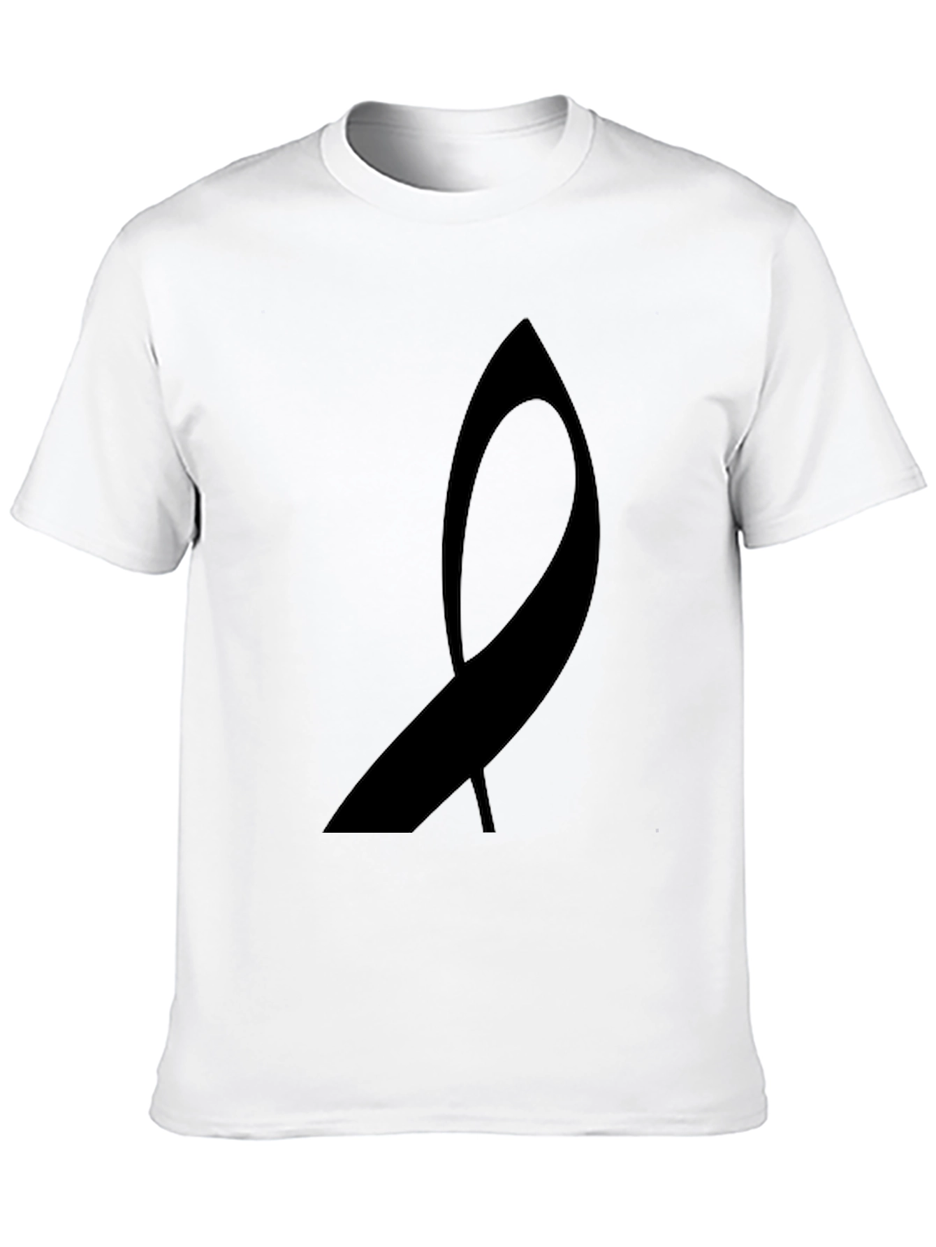 Black Awareness Ribbon Graphic Tee - Soft Cotton Blend