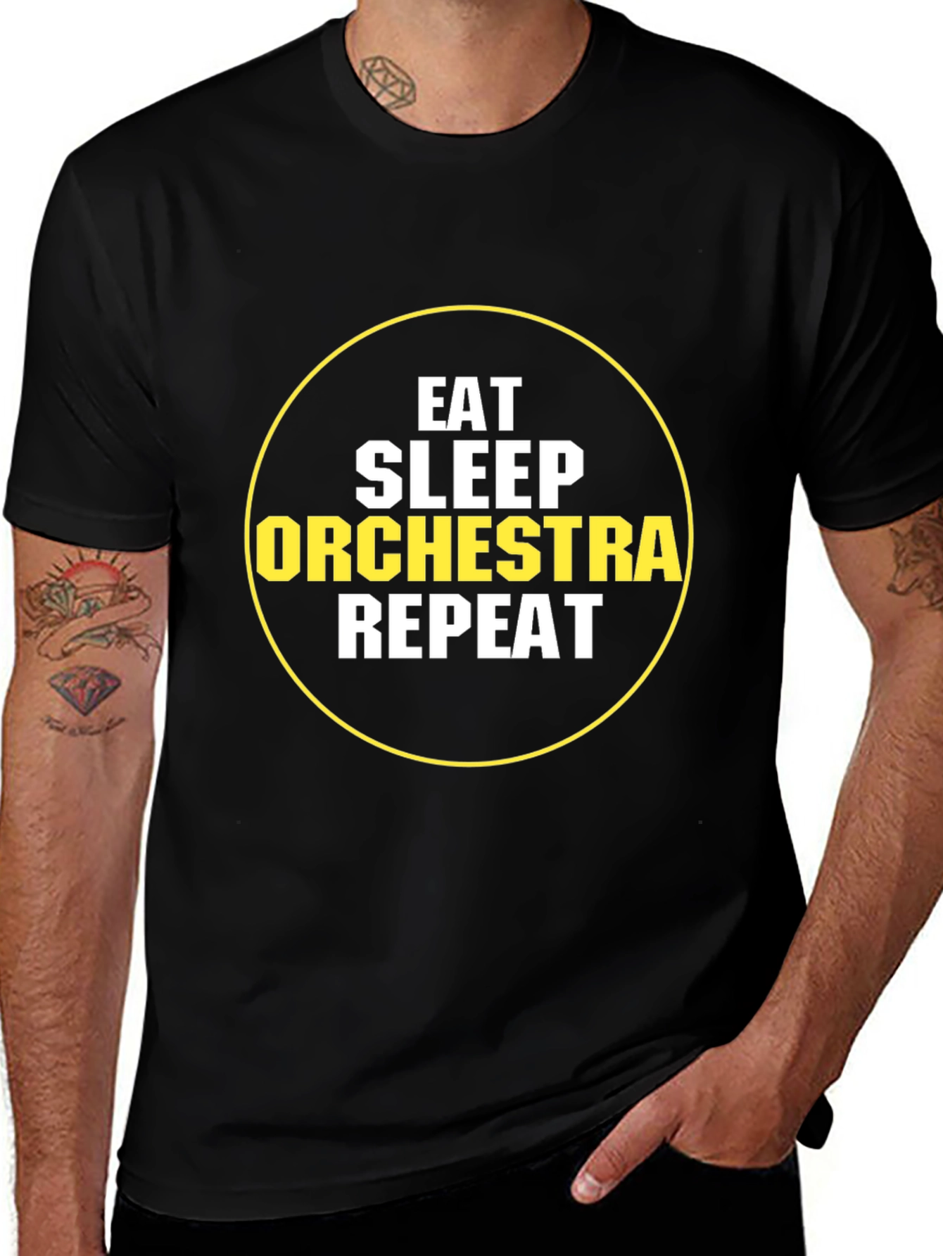 Eat Sleep Orchestra Repeat Black T-Shirt