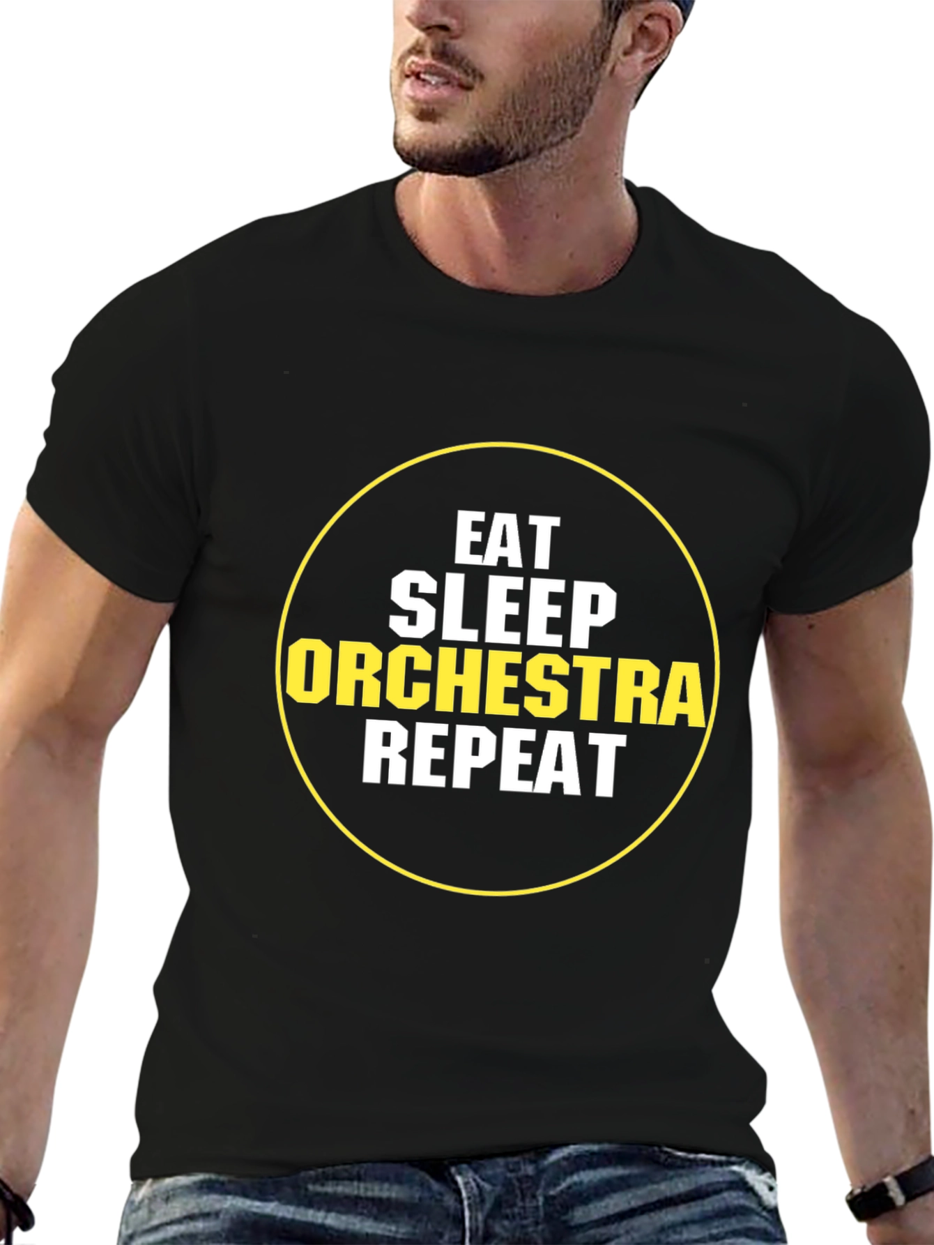 Eat Sleep Orchestra Repeat Black T-Shirt