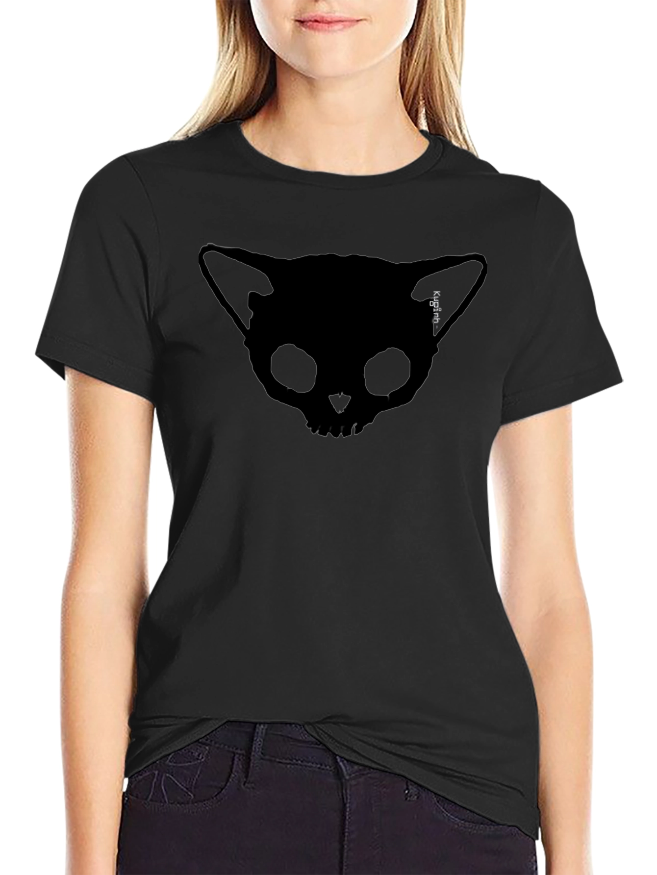 Skull Cat T-Shirt: Unique Design Soft Cotton Mens Fit
