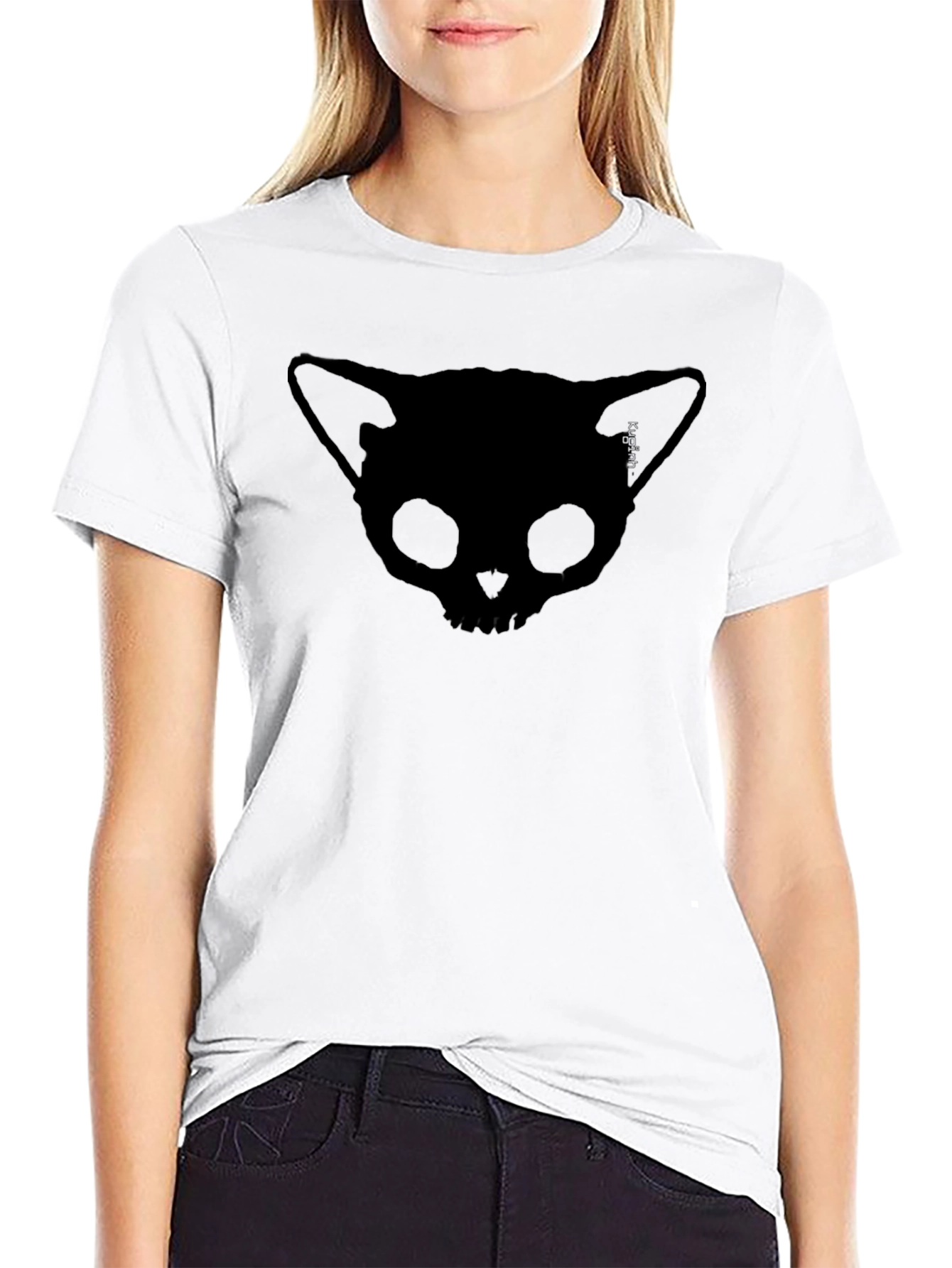 Skull Cat T-Shirt: Unique Design Soft Cotton Mens Fit