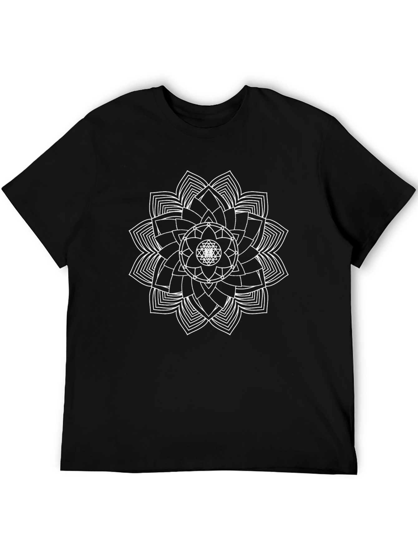 Geometric Mandala Black T-Shirt