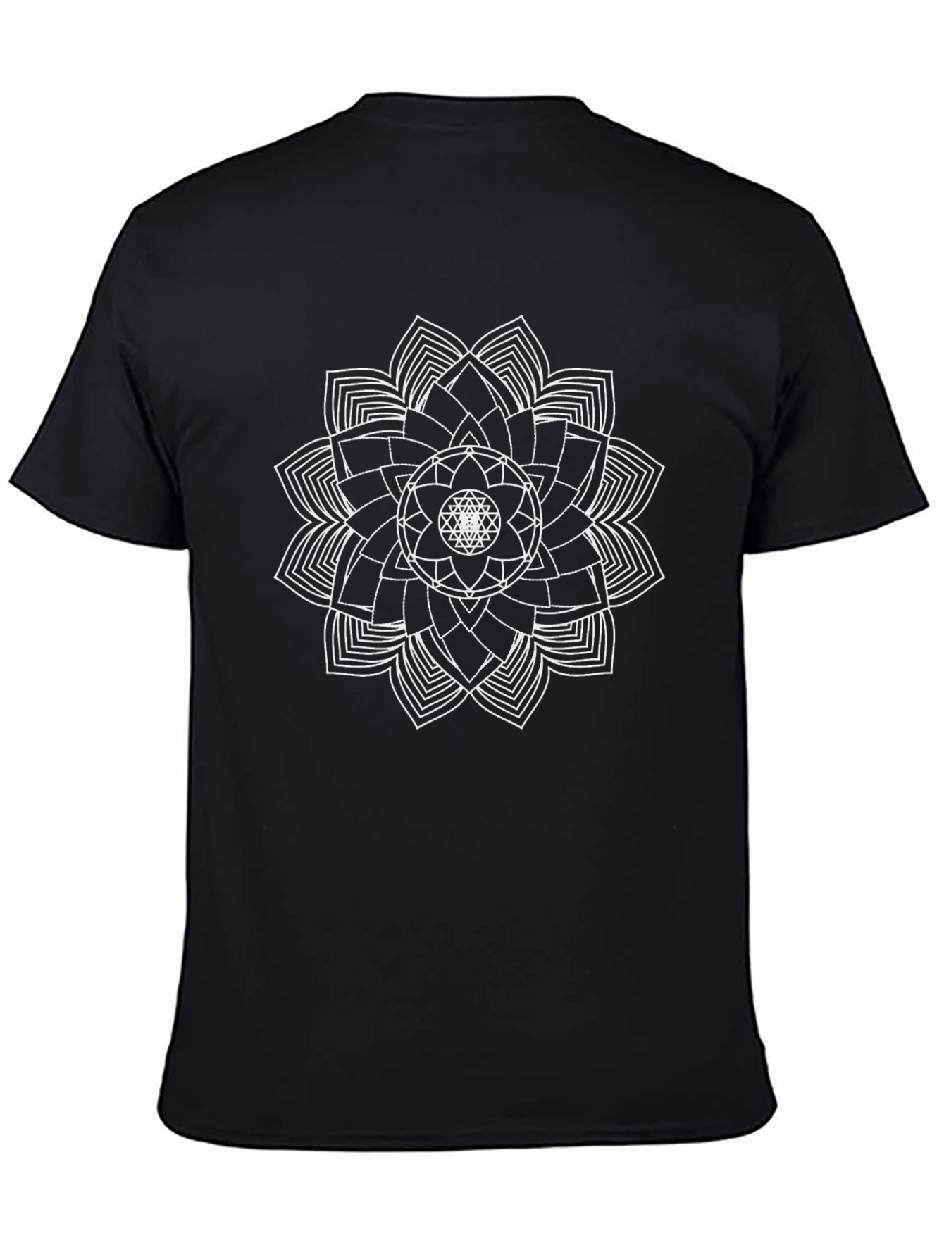 Geometric Mandala Black T-Shirt