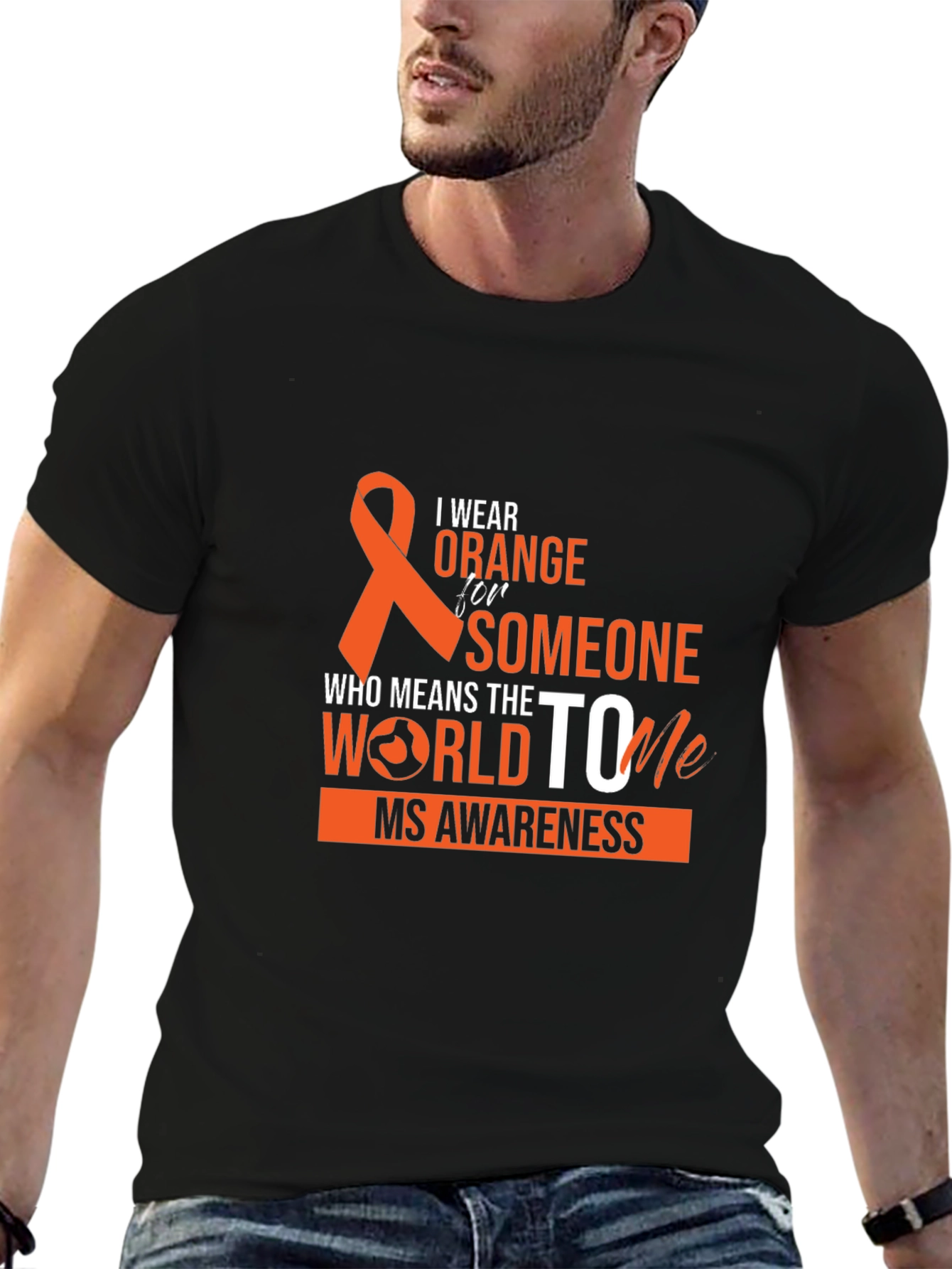 Orange Ribbon MS Awareness Graphic T-Shirt