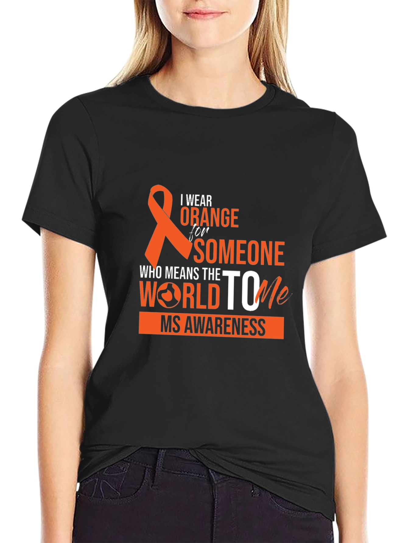 Orange Ribbon MS Awareness Graphic T-Shirt
