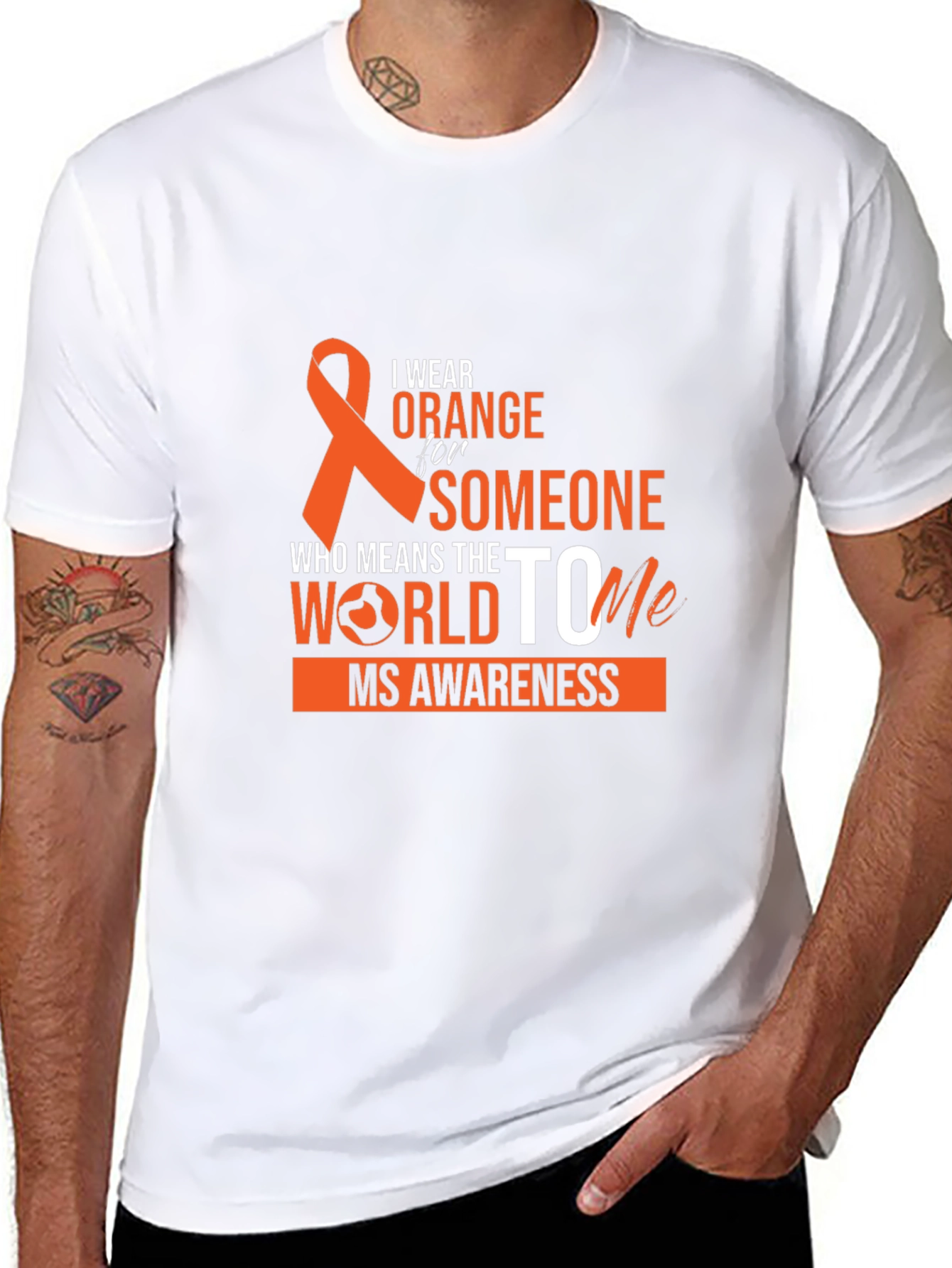 Orange Ribbon MS Awareness Graphic T-Shirt