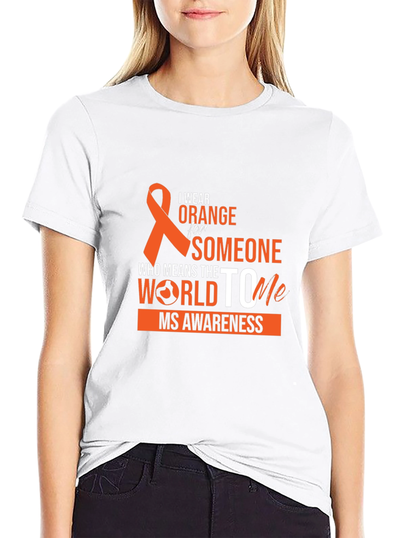 Orange Ribbon MS Awareness Graphic T-Shirt
