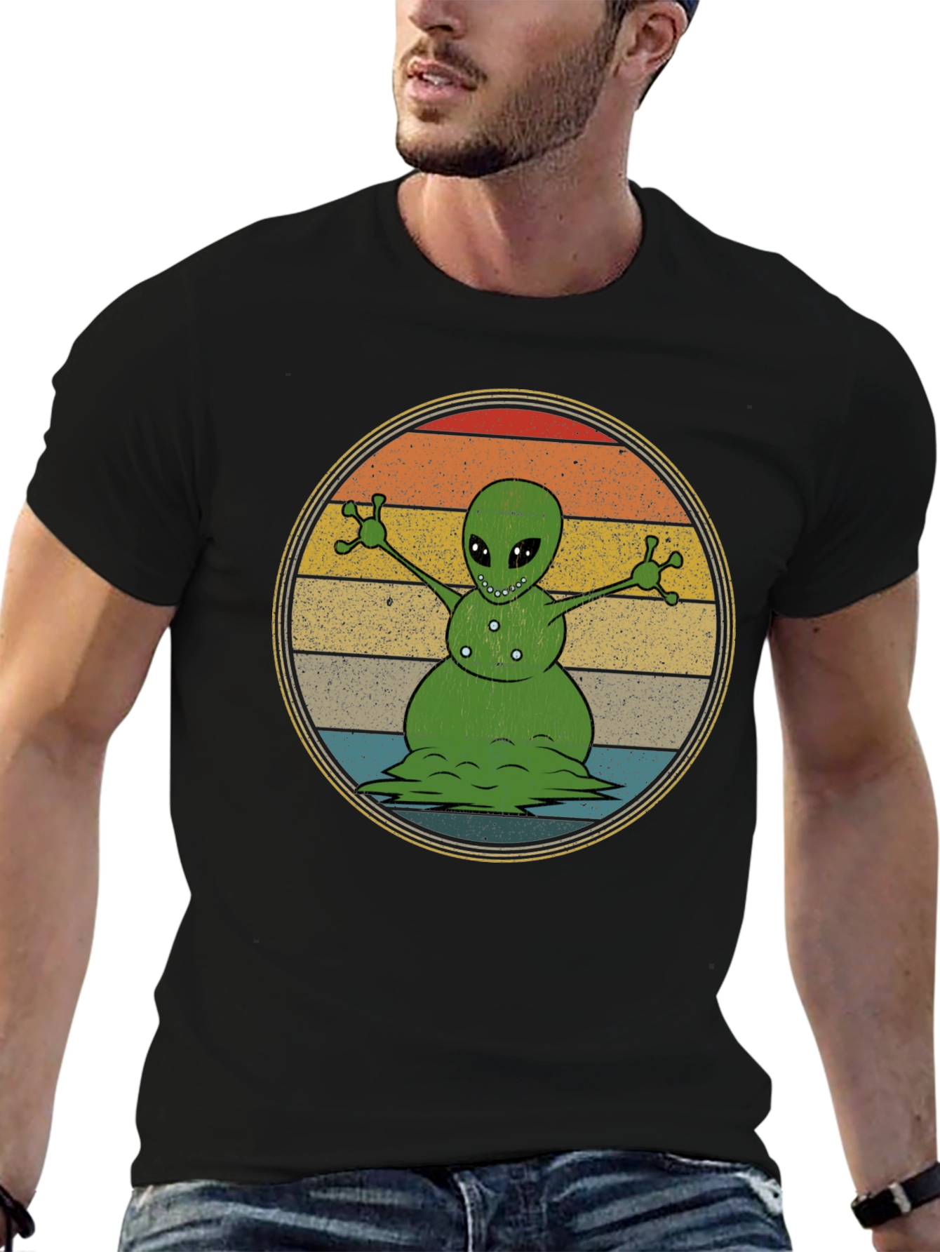 Alien Snowman Graphic T-Shirt