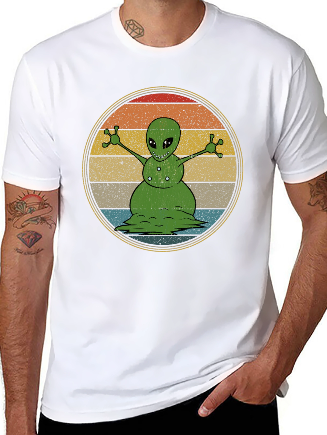 Alien Snowman Graphic T-Shirt