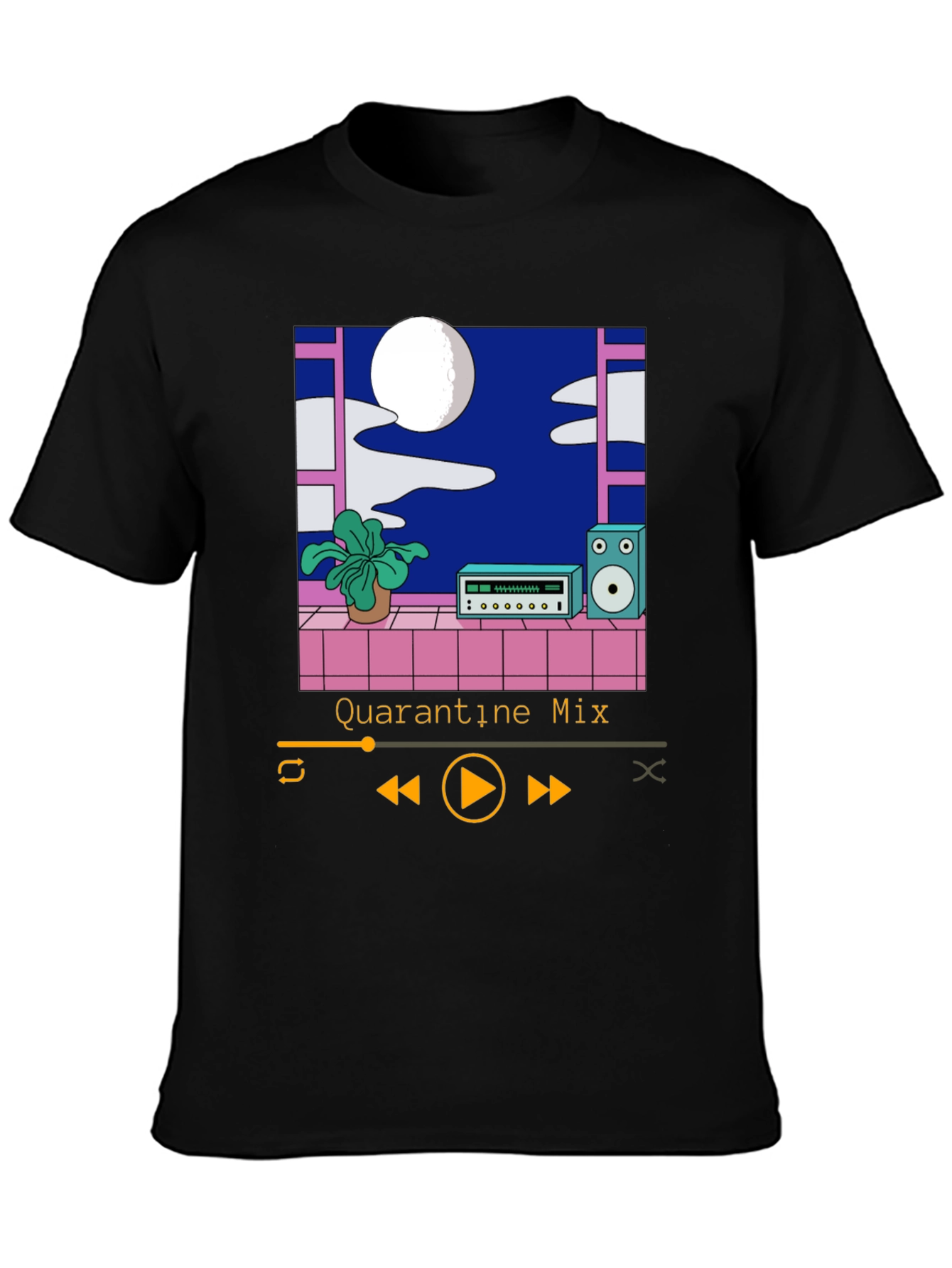 Quarantine Mix T-Shirt - Retro Music Player Design