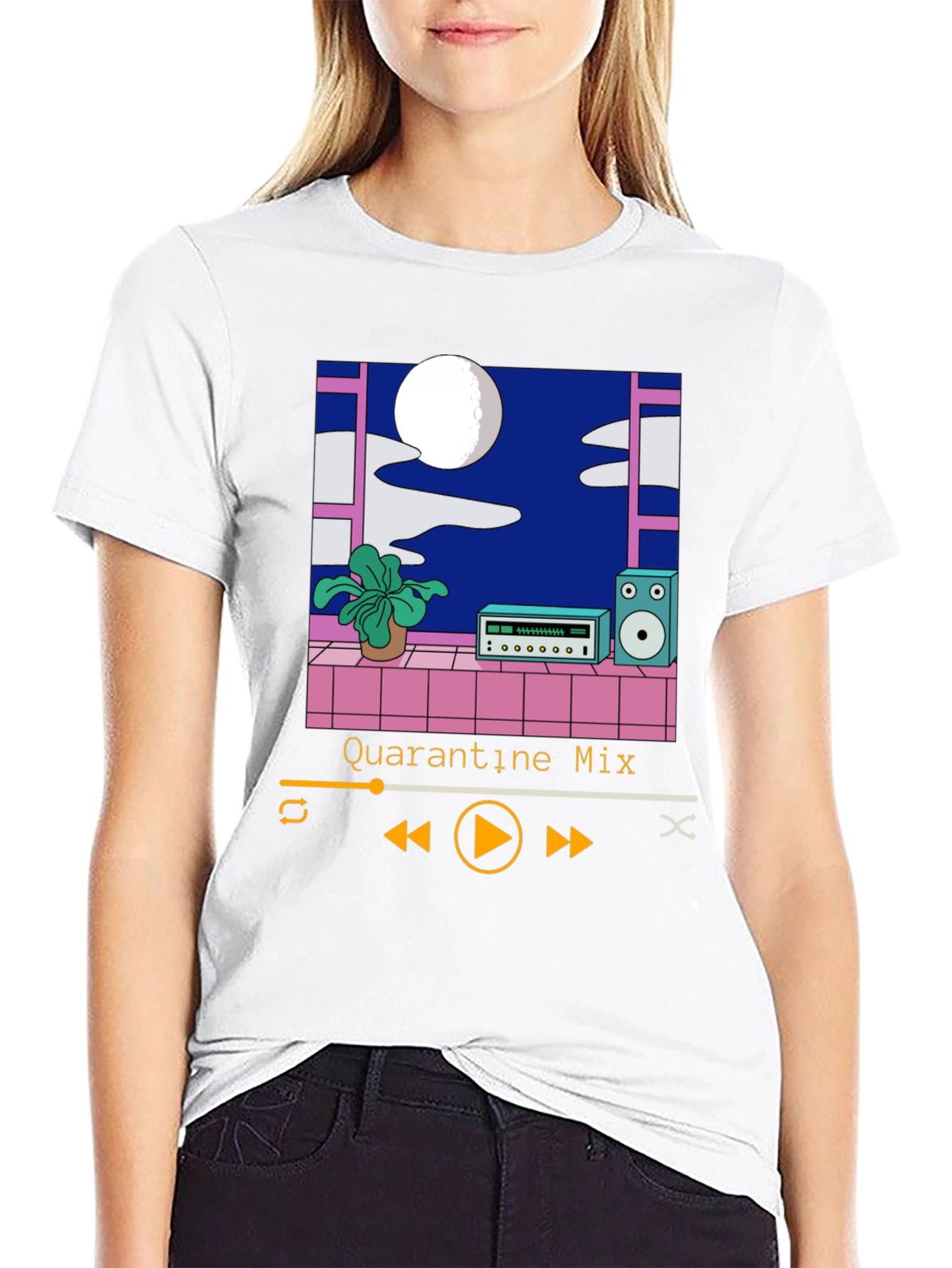 Quarantine Mix T-Shirt - Retro Music Player Design