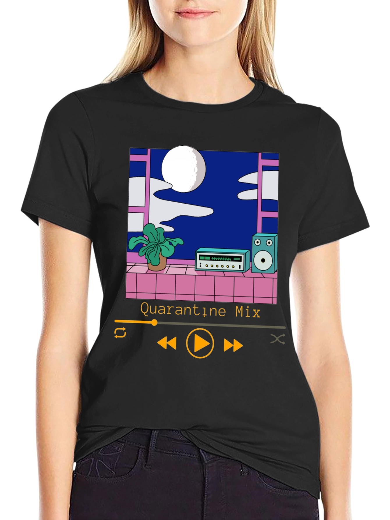 Quarantine Mix T-Shirt - Retro Music Player Design