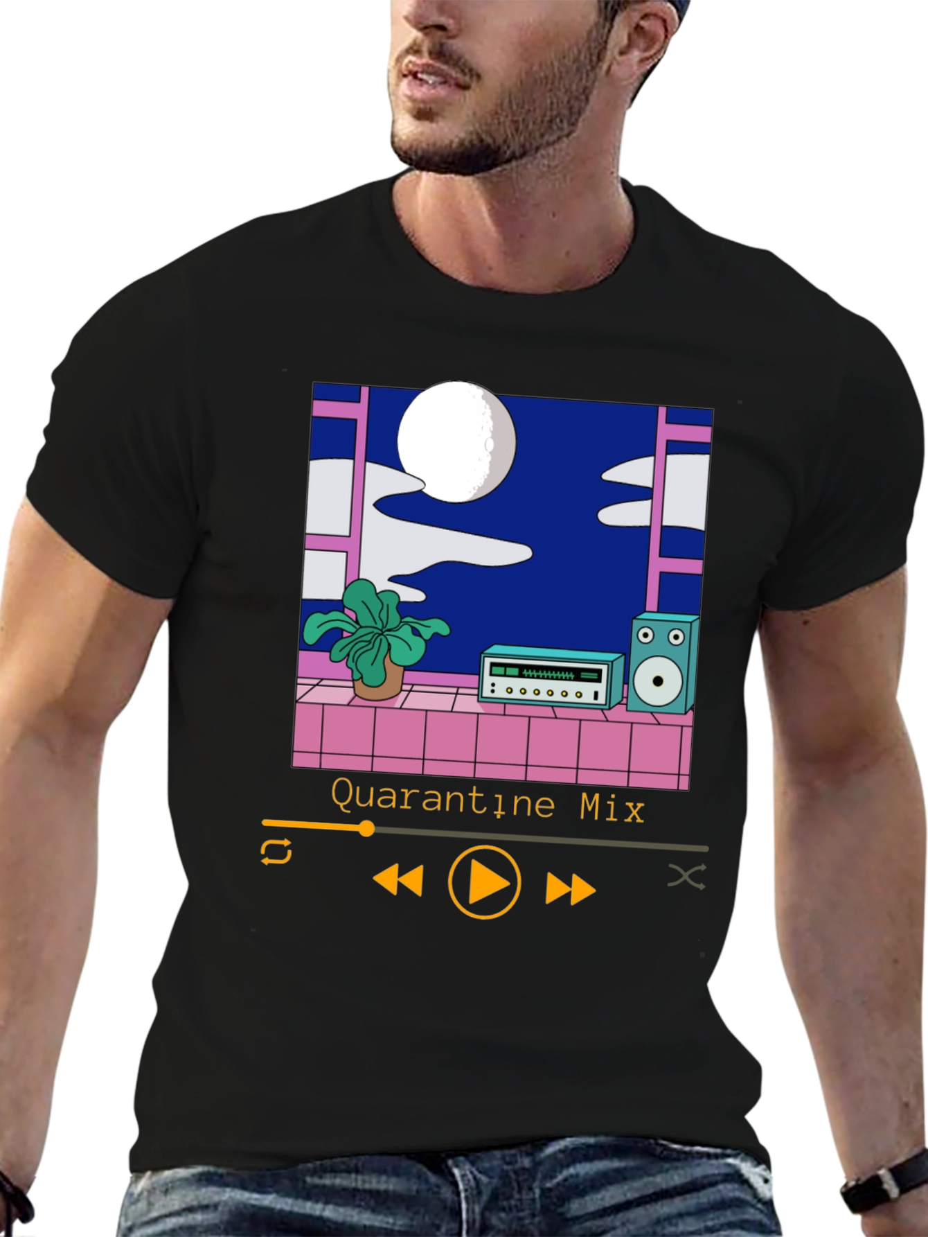 Quarantine Mix T-Shirt - Retro Music Player Design
