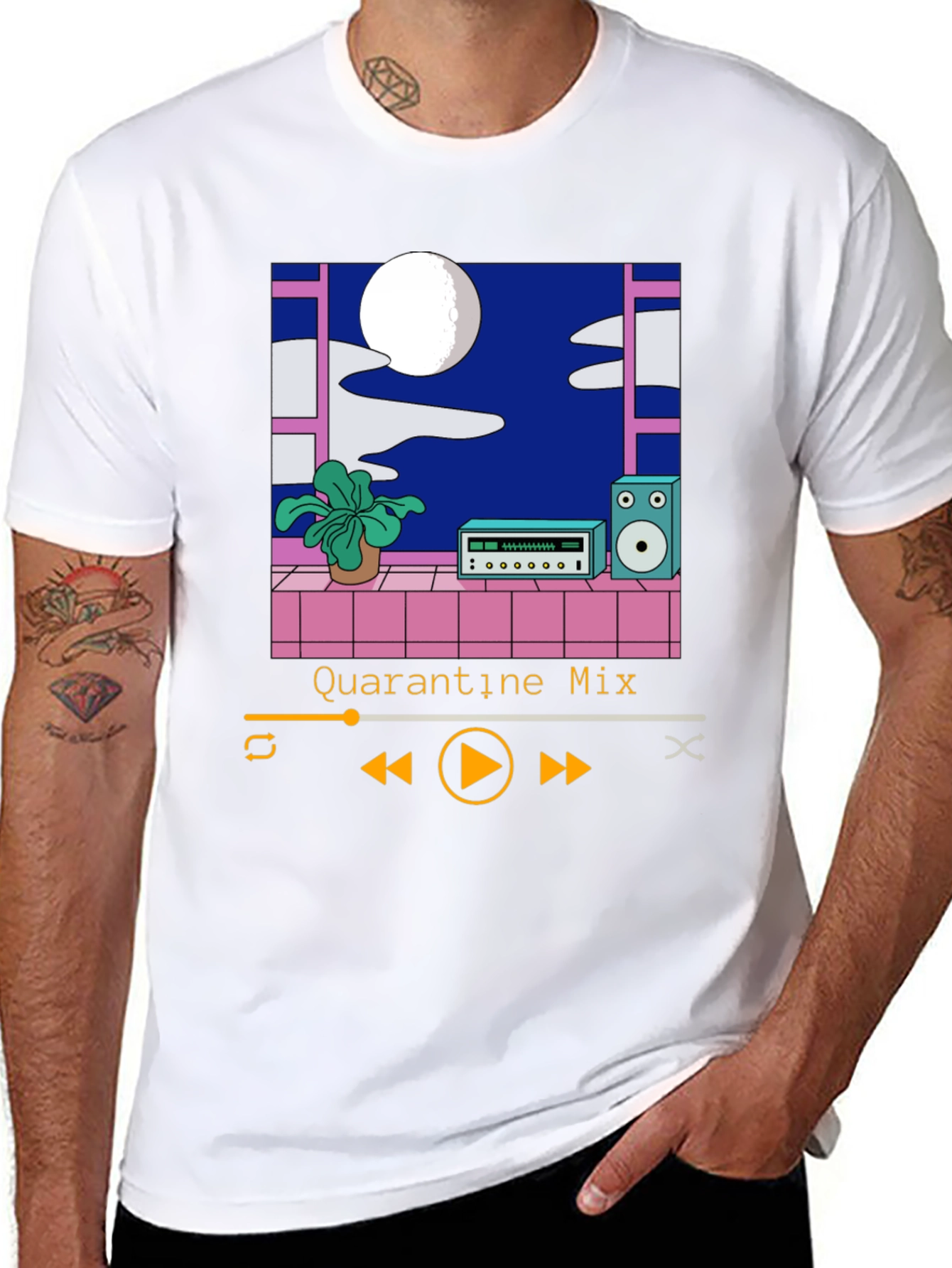 Quarantine Mix T-Shirt - Retro Music Player Design